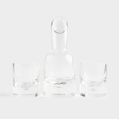 Drink set, 2 pers, 3 items, decanter / glasses, Glass, Bubble, Dew ,image-0