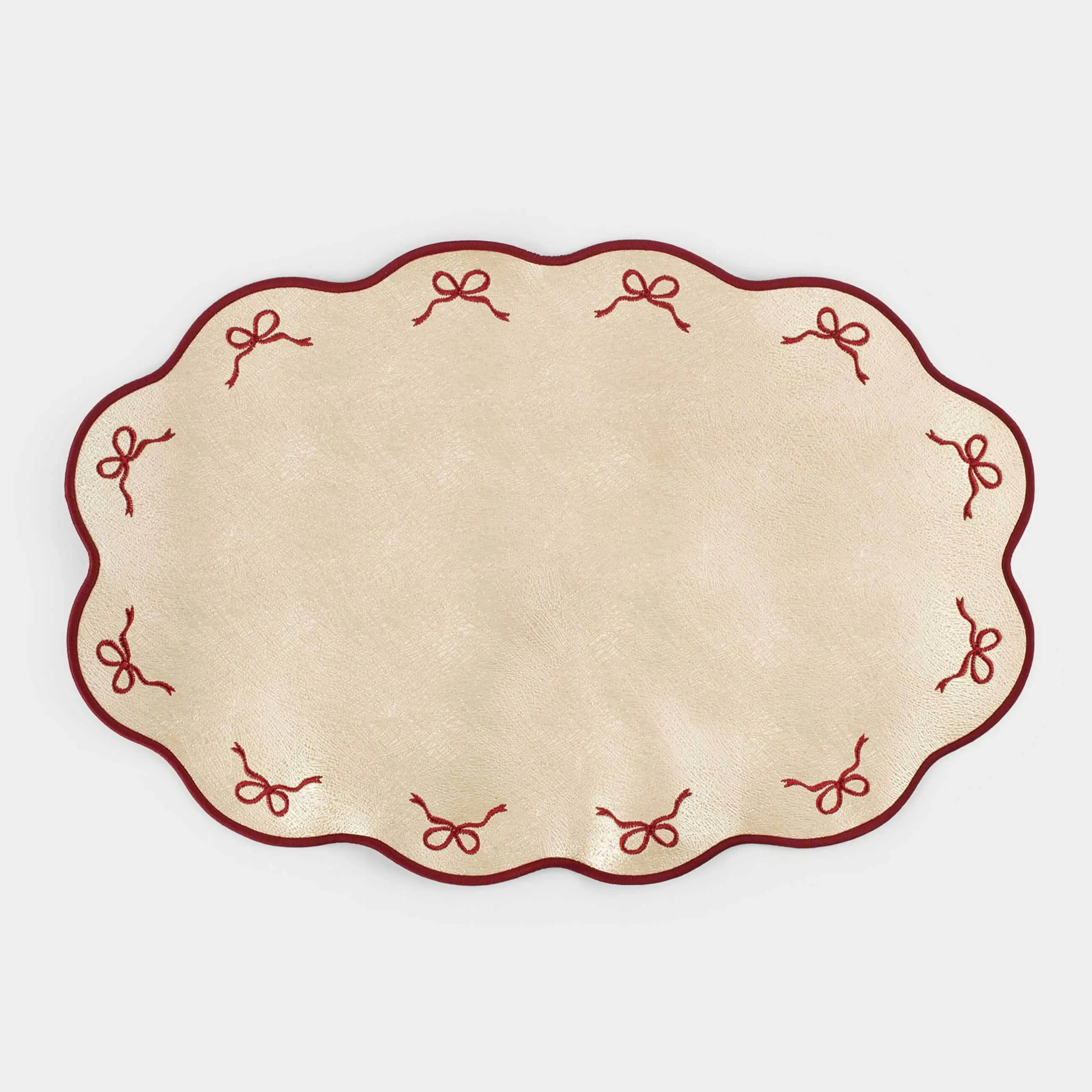 Placemat, 30x45 cm, double-sided, PVC / polyester, curly, silver/gold, Rock