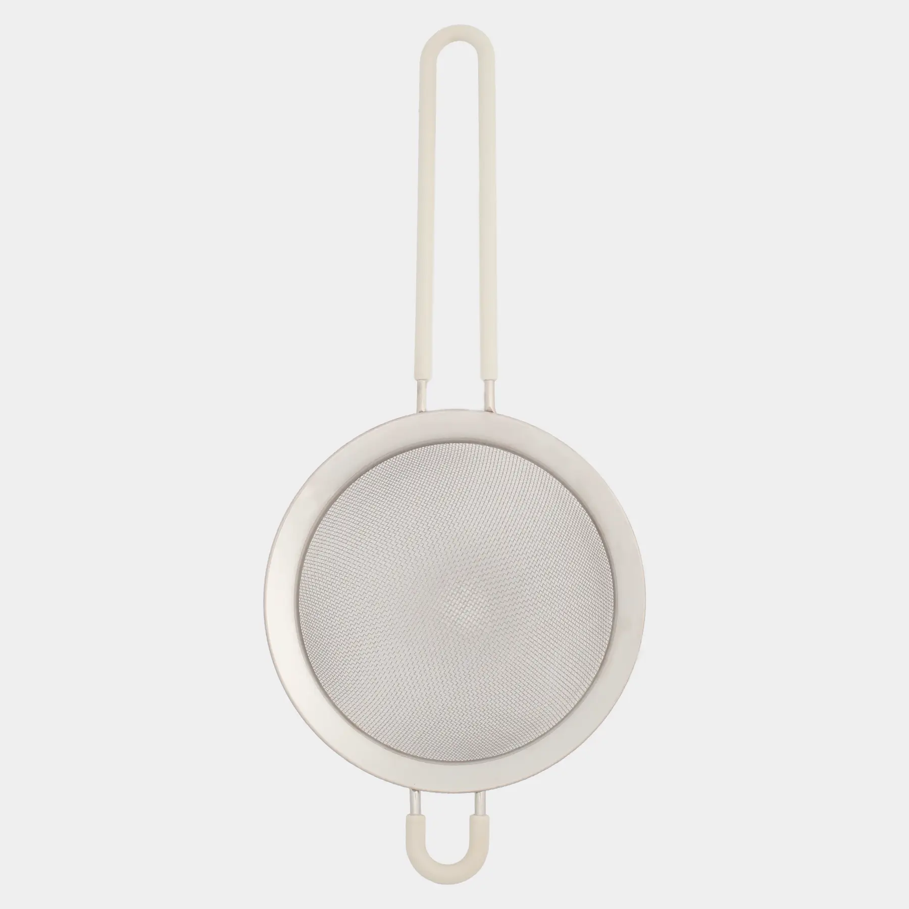 Strainer, 20 cm, with handle, steel / silicone, beige, Tammy