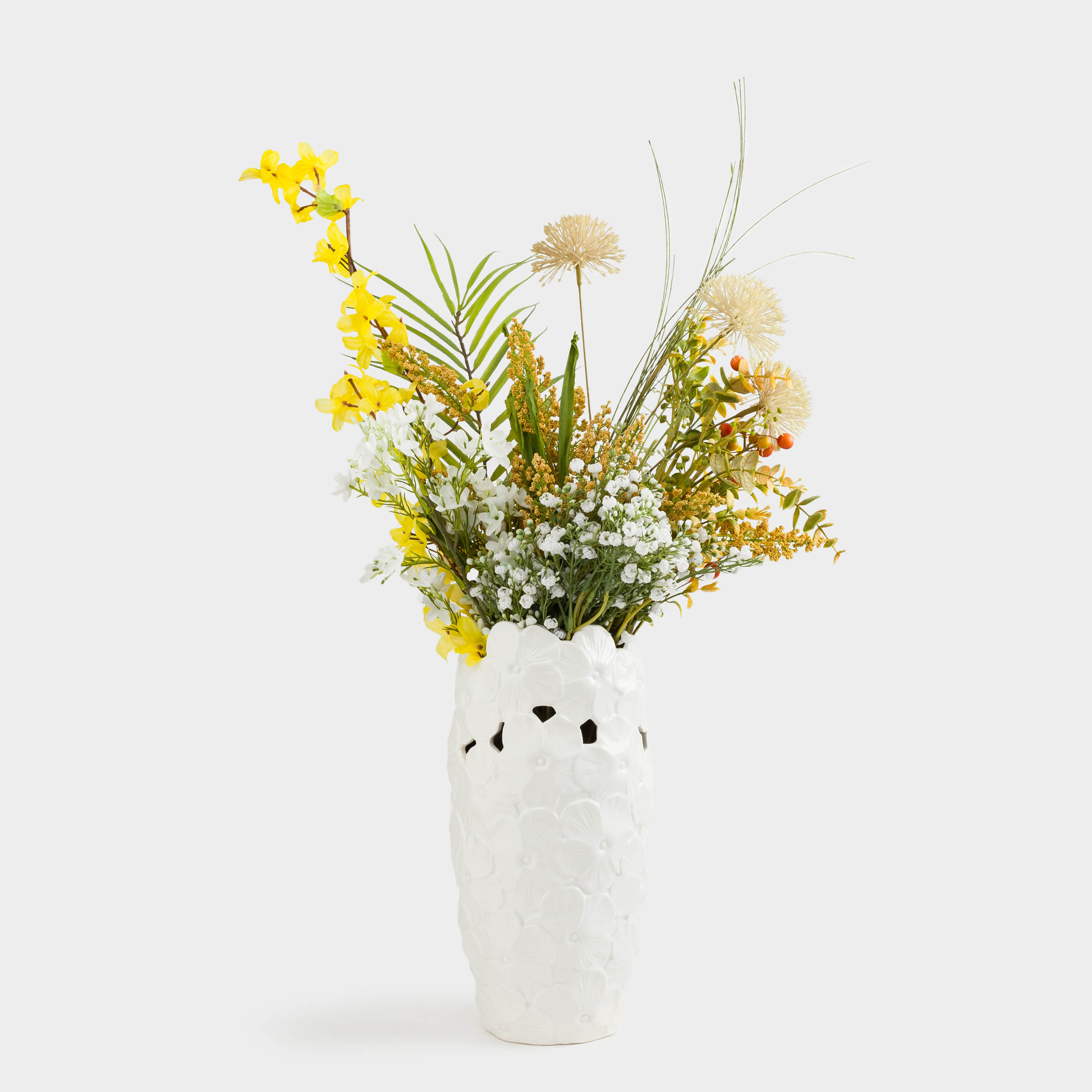 Flower vase, 29 cm, porcelain P, white, Flowers, Flora, image-2
