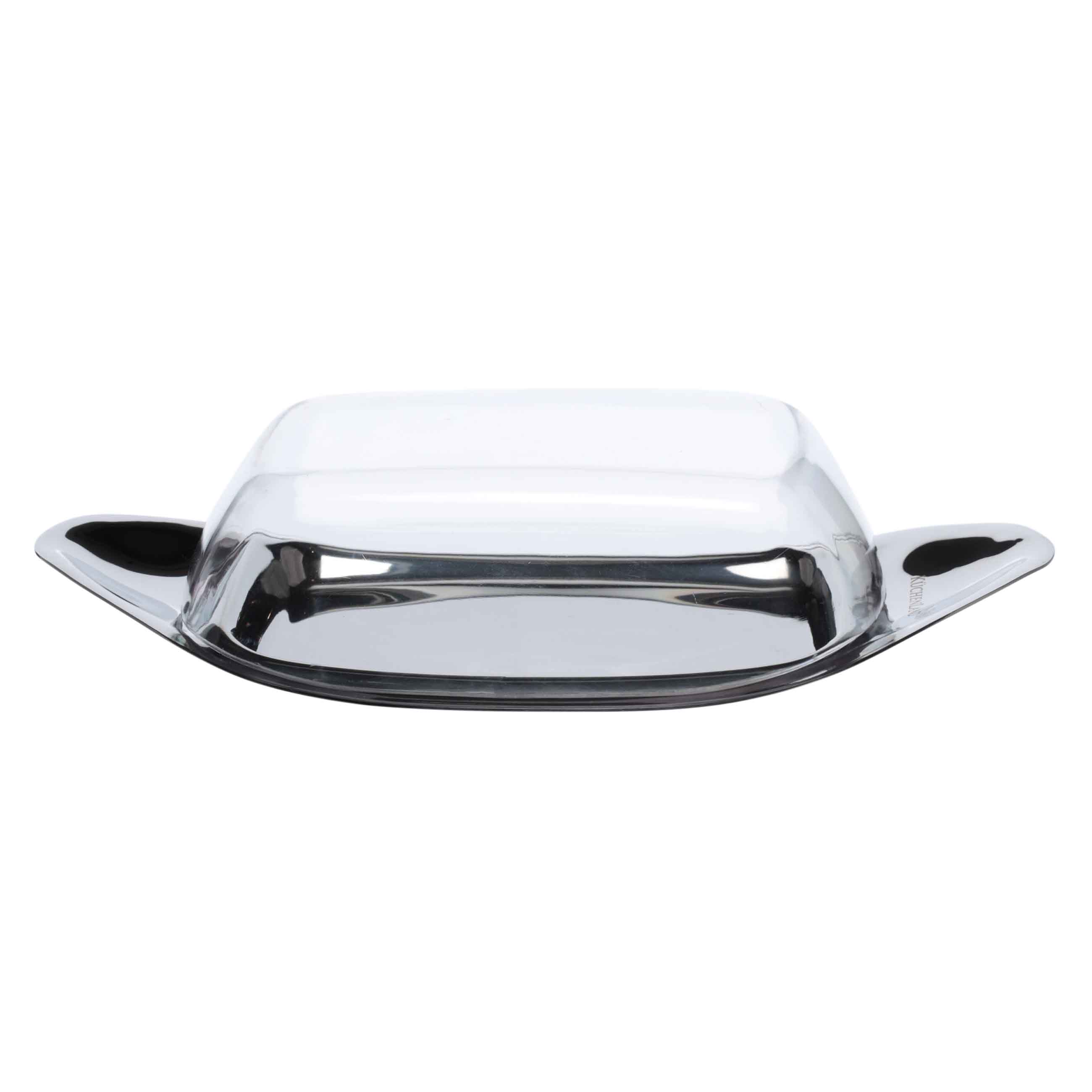 Butter dish, 22 cm, steel / plastic, rectangular, Classic