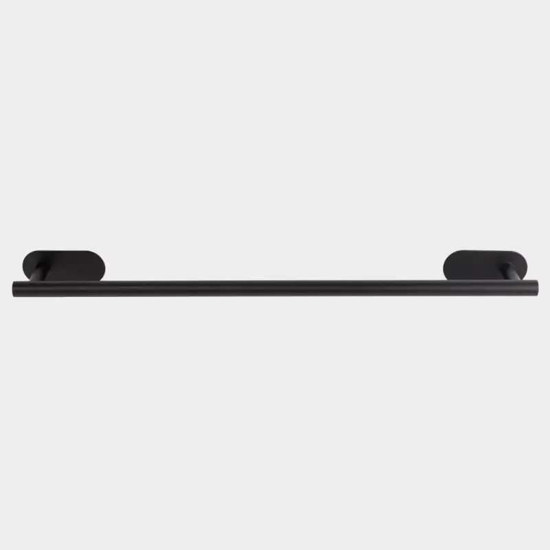 Towel holder, 50 cm, wall-mounted, with Velcro, steel, black, Total black