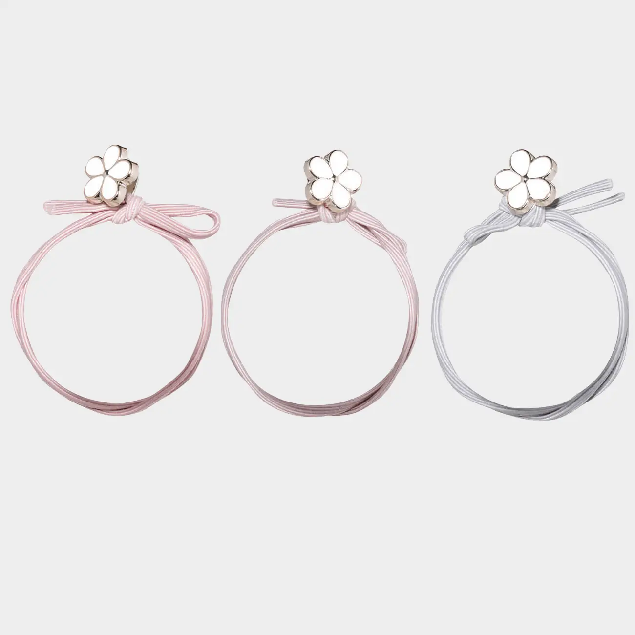Elastic band for hair, 5 cm, 3 pcs, plastic, colored, Flower, Gracile
