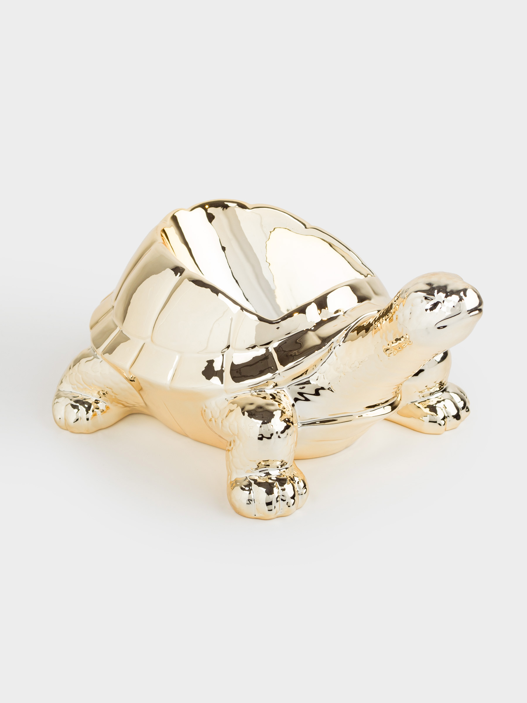Wine bottle stand, 26x13 cm, porcelain P, golden, Turtle, Grand turtle, image-1