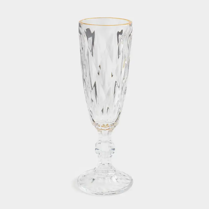Drinking goblet glass, 170 ml, glass R, with golden edging, Rhomb gold ,image-0