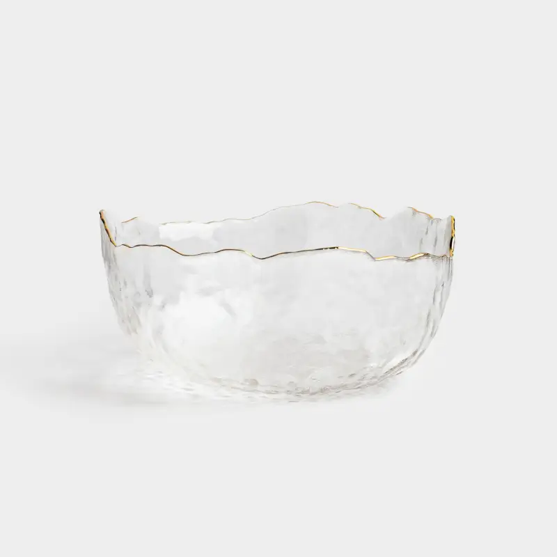 Bowl, 13x6 cm, glass, with golden edging, Nautilus gold ,image-0