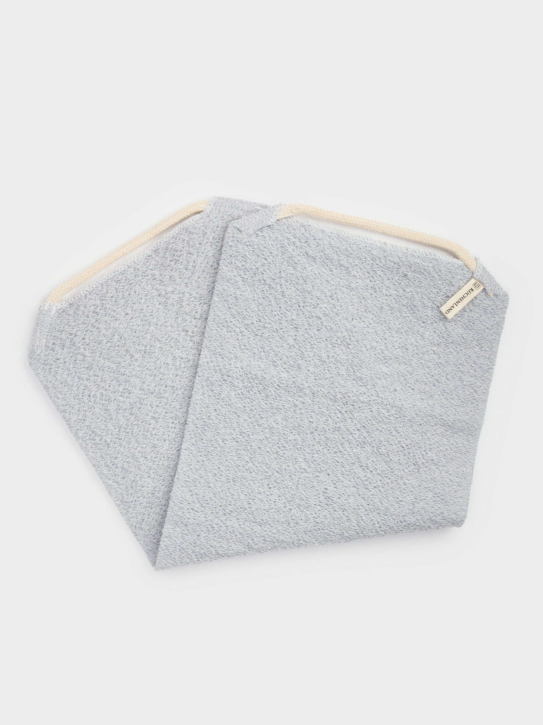 Washcloth-tape for washing the body, 45x21 cm, nylon / cotton, gray-blue, Unique spa, image-1