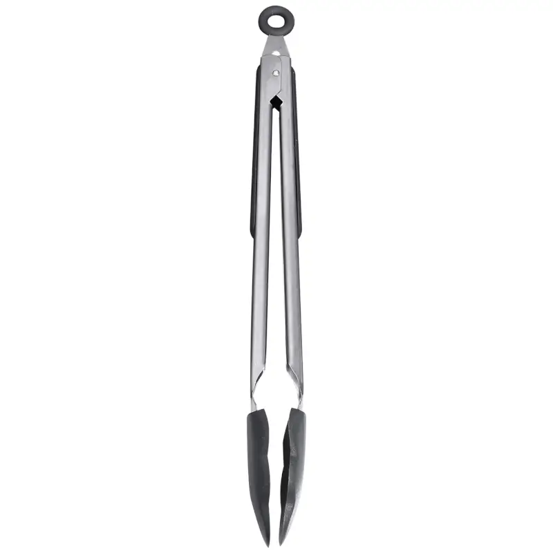Kitchen tongs, 34 cm, steel / silicone, grey, Assist ,image-0