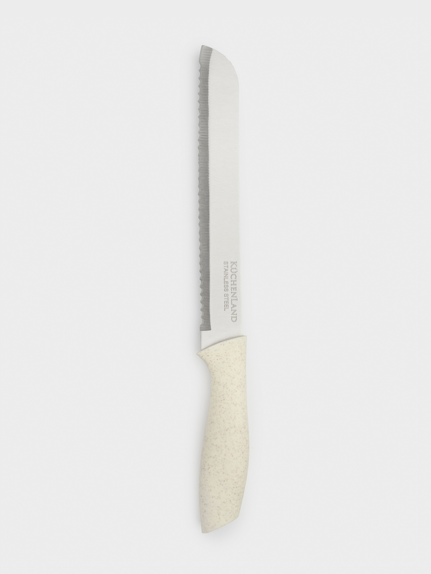 Bread knife, 20 cm, steel/plastic, milky, Speck-light, image-0