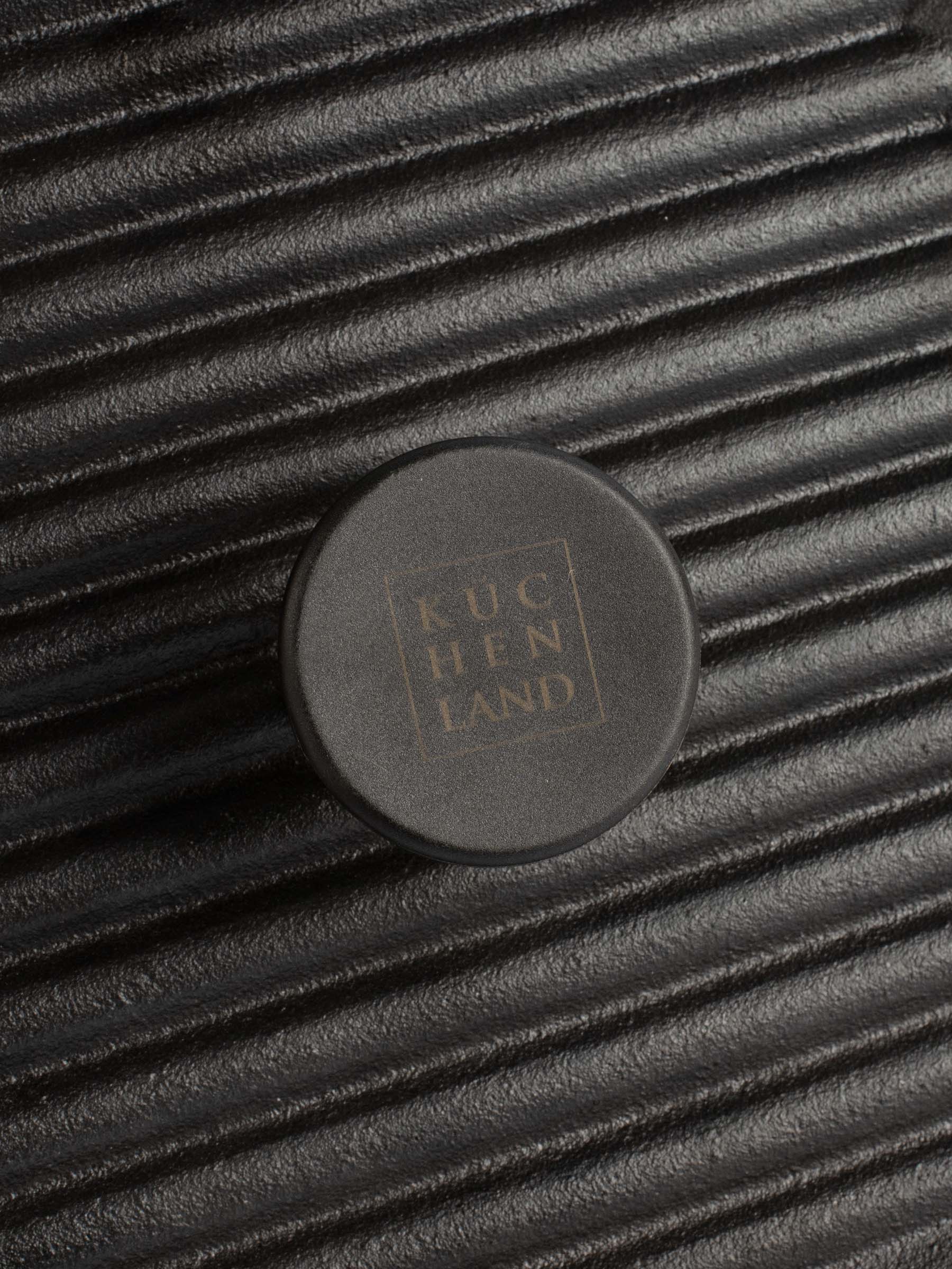Grill press cover, 23 cm, cast iron, square, Black, Authentic, image-4