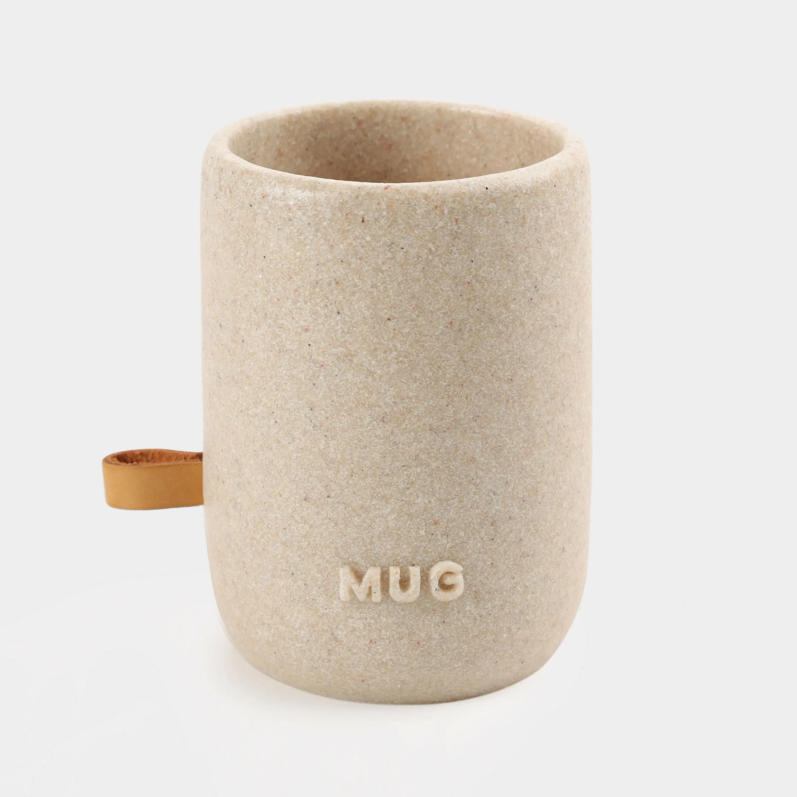 Bathroom glass, 10 cm, polyresin, beige, speckled, Dune, image-0