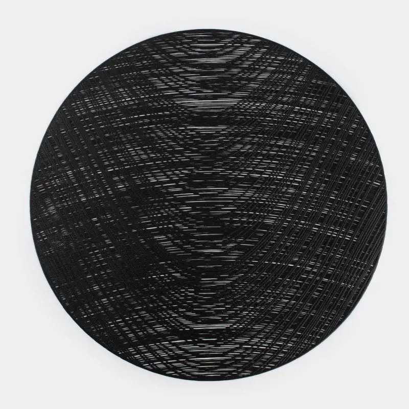 Napkin for appliances, 38 cm, PVC, round, black, Azhur Grid ,image-0