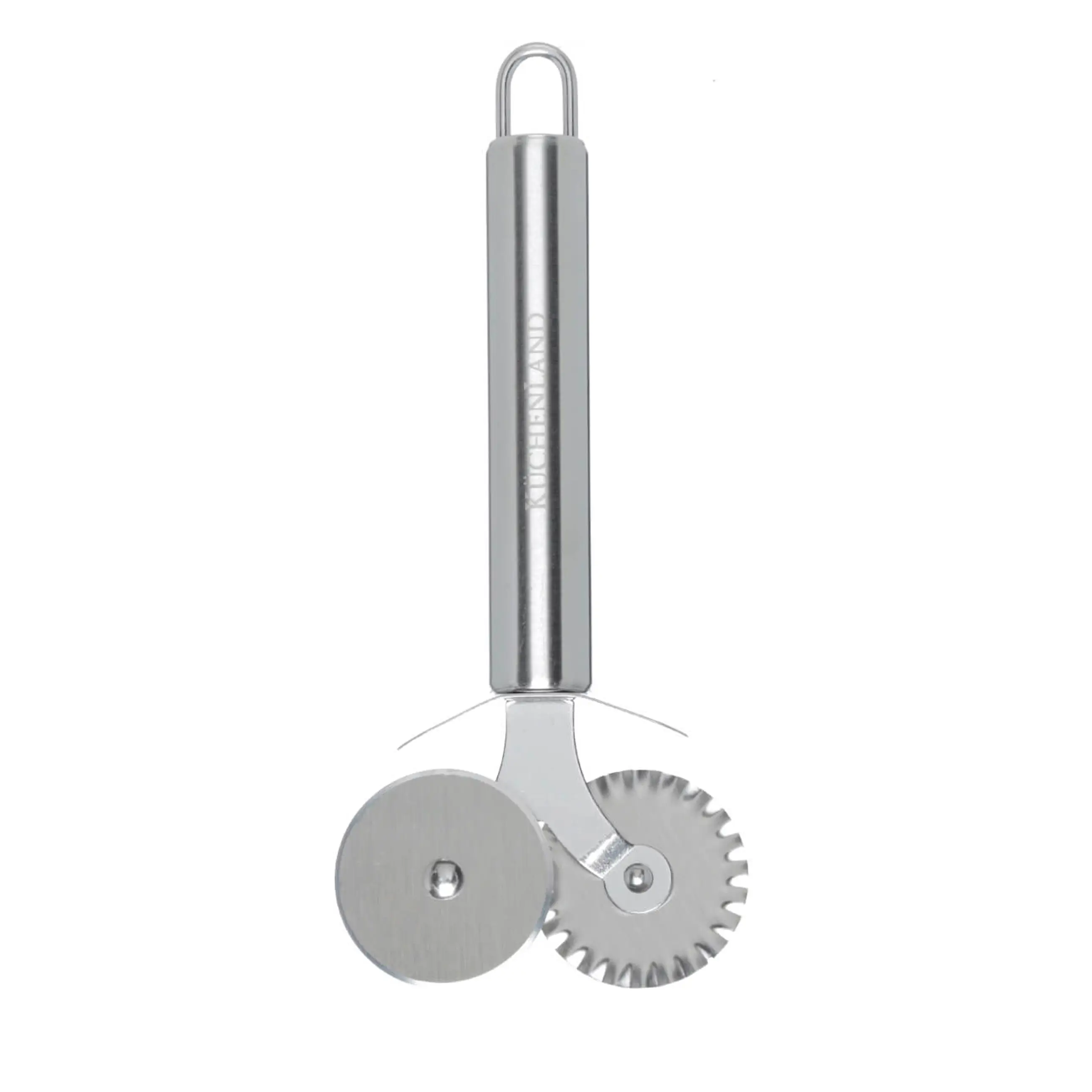 Pizza and dough knife, 18 cm, double-sided, with wavy blade, steel, Spiro, image-0