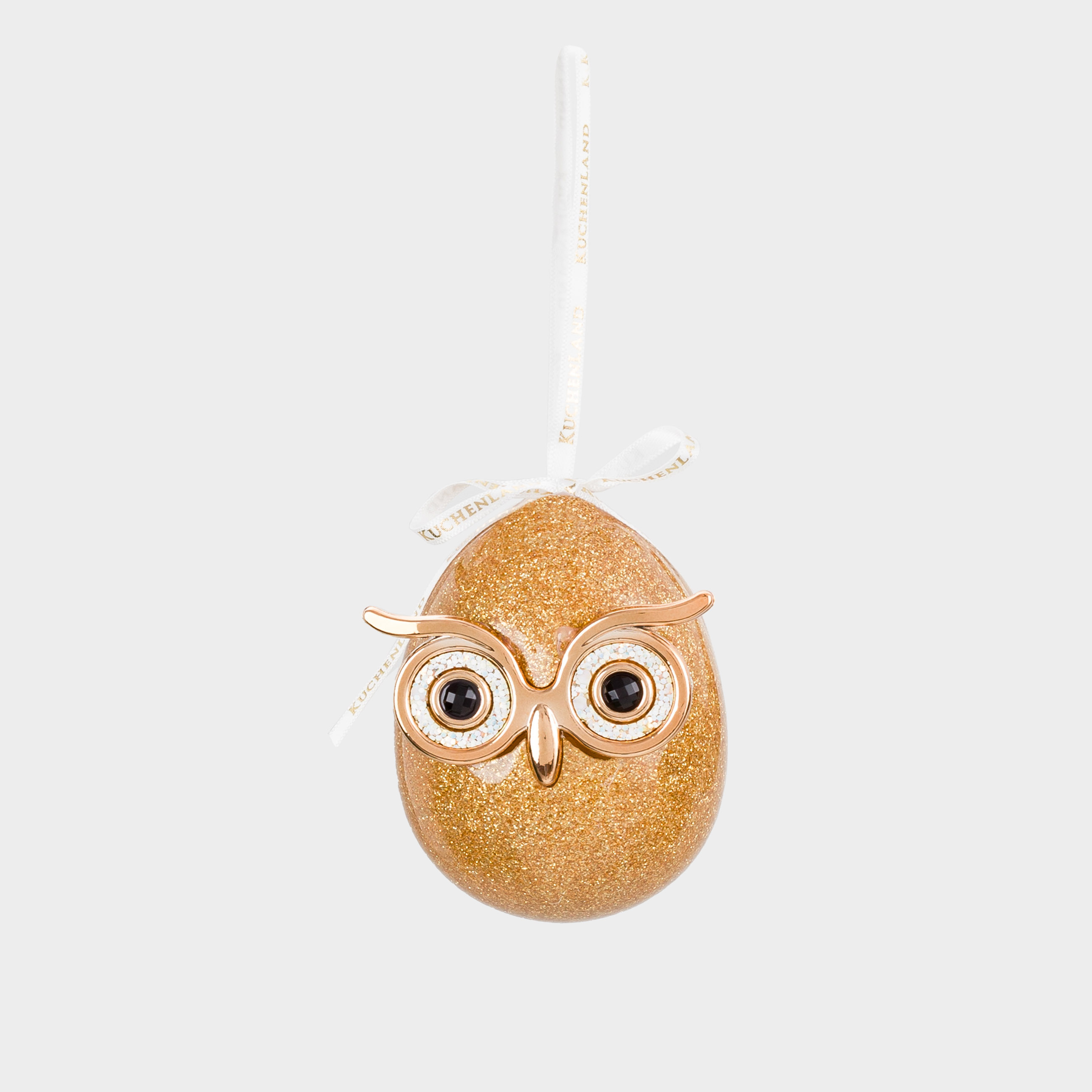 Christmas tree toy, 9 cm, foam, golden, Owl, Funni owl, image-1