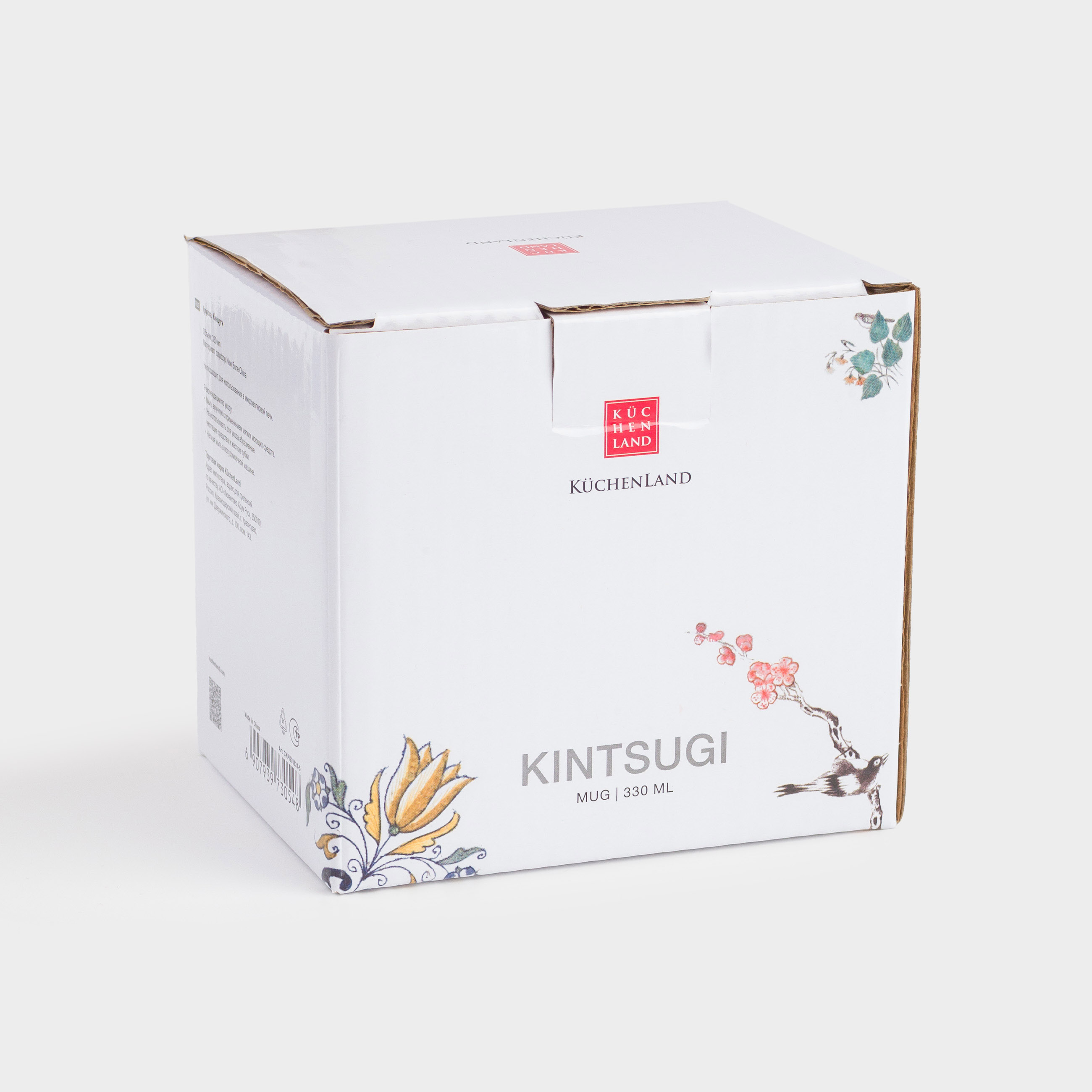 Mug, 350 ml, porcelain N, white and gold, Kintsugi, Kintsugi