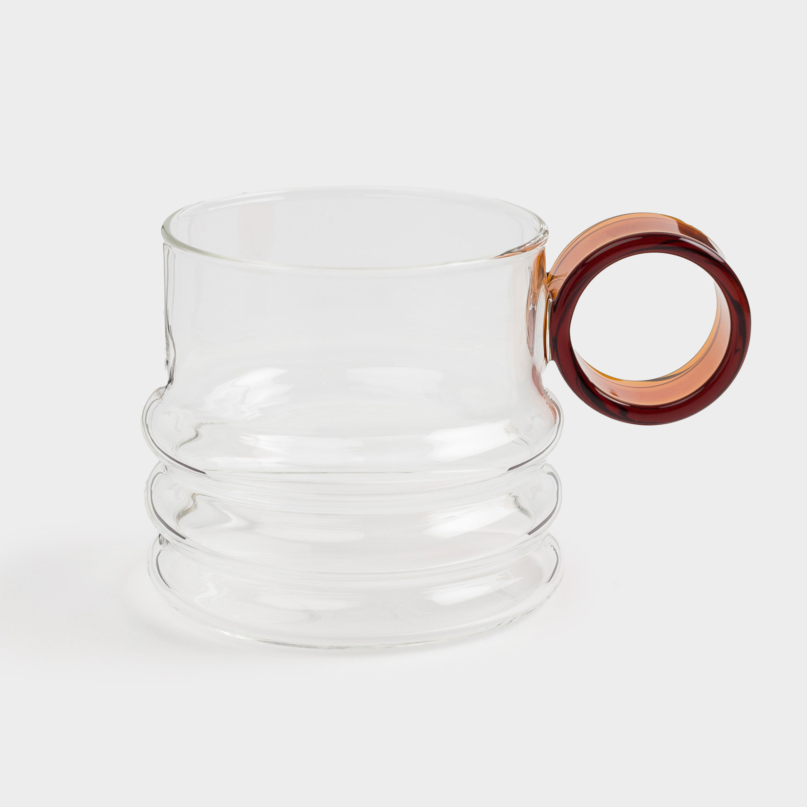 Mug, 230 ml, glass B, amber handle, Vesen, image-0