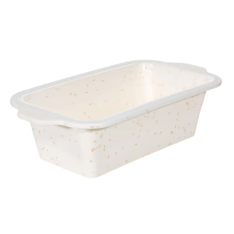 Baking dish, 28x14 cm, silicone / steel, rectangular, milk, speckled, Bakery speckled ,image-0