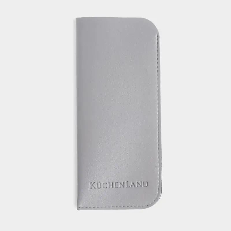 Eyeglass case, 18x8 cm, polyurethane, light grey, Rock