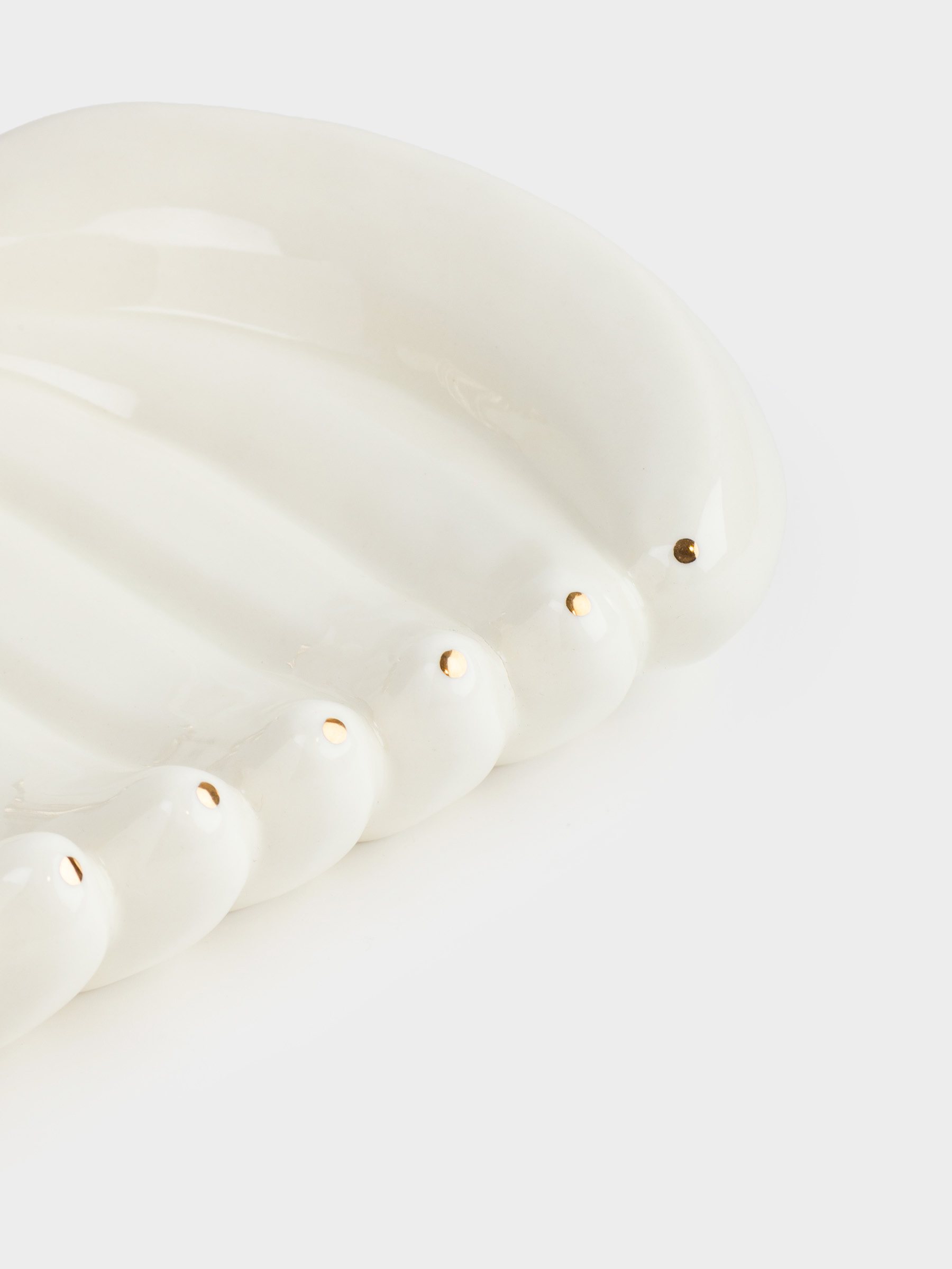 Fruit bowl, 26x16 cm, decorative, porcelain P, milky golden, Bananas, Tropical, image-4
