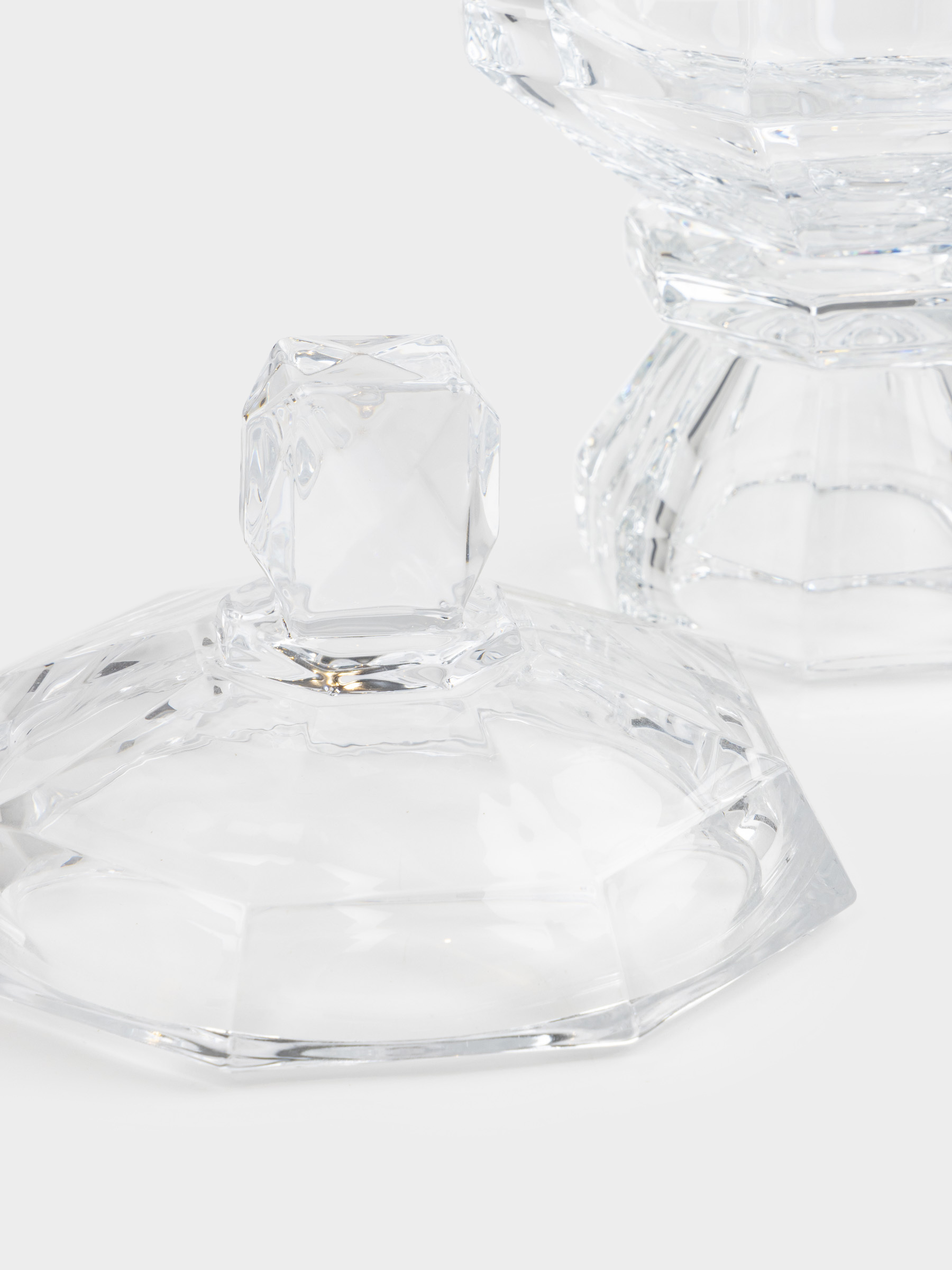 Candy bowl, 17x27 cm, 1 l, on a leg, with lid, glass, Edges, Terlano, image-2