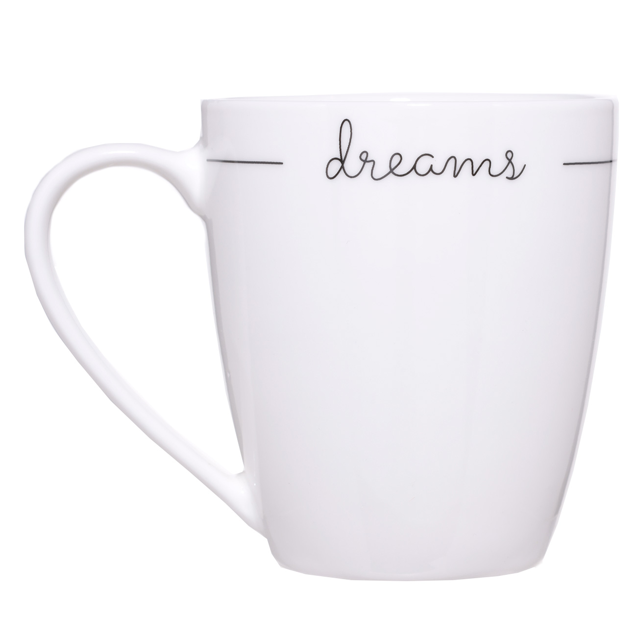 Mug, 360 ml, porcelain N, white, Dreams, Scroll white