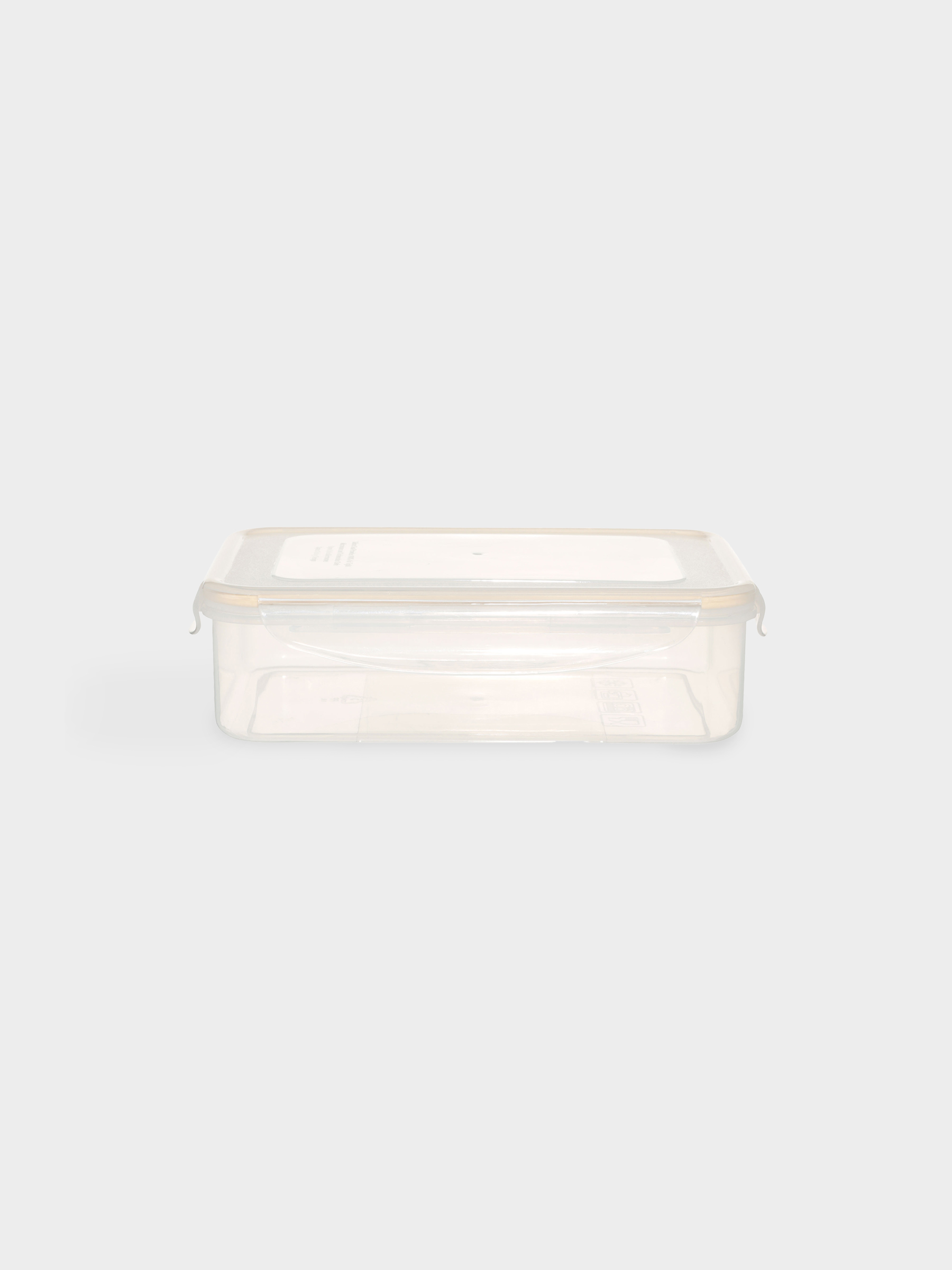 Container set, 3 pcs, with clips, plastic / silicone, rectangular, beige, Roomy clip, image-2