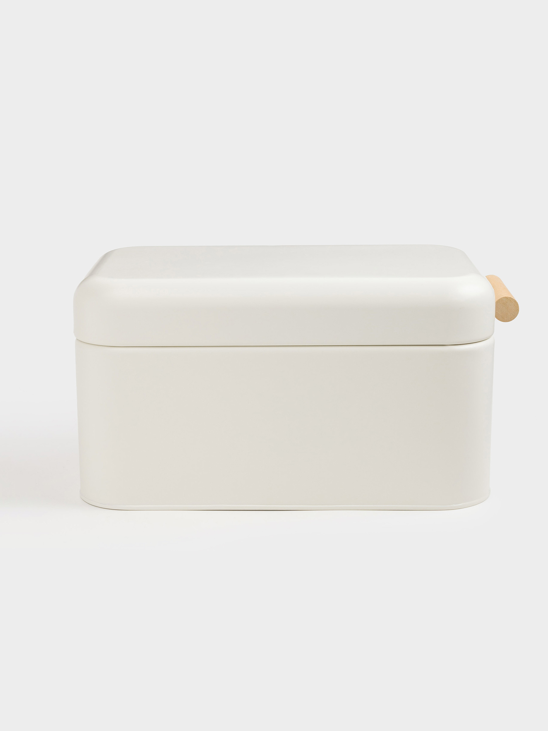 Bread box, 32x18x16 cm, metal / wood, rectangular, milky, Course, image-8