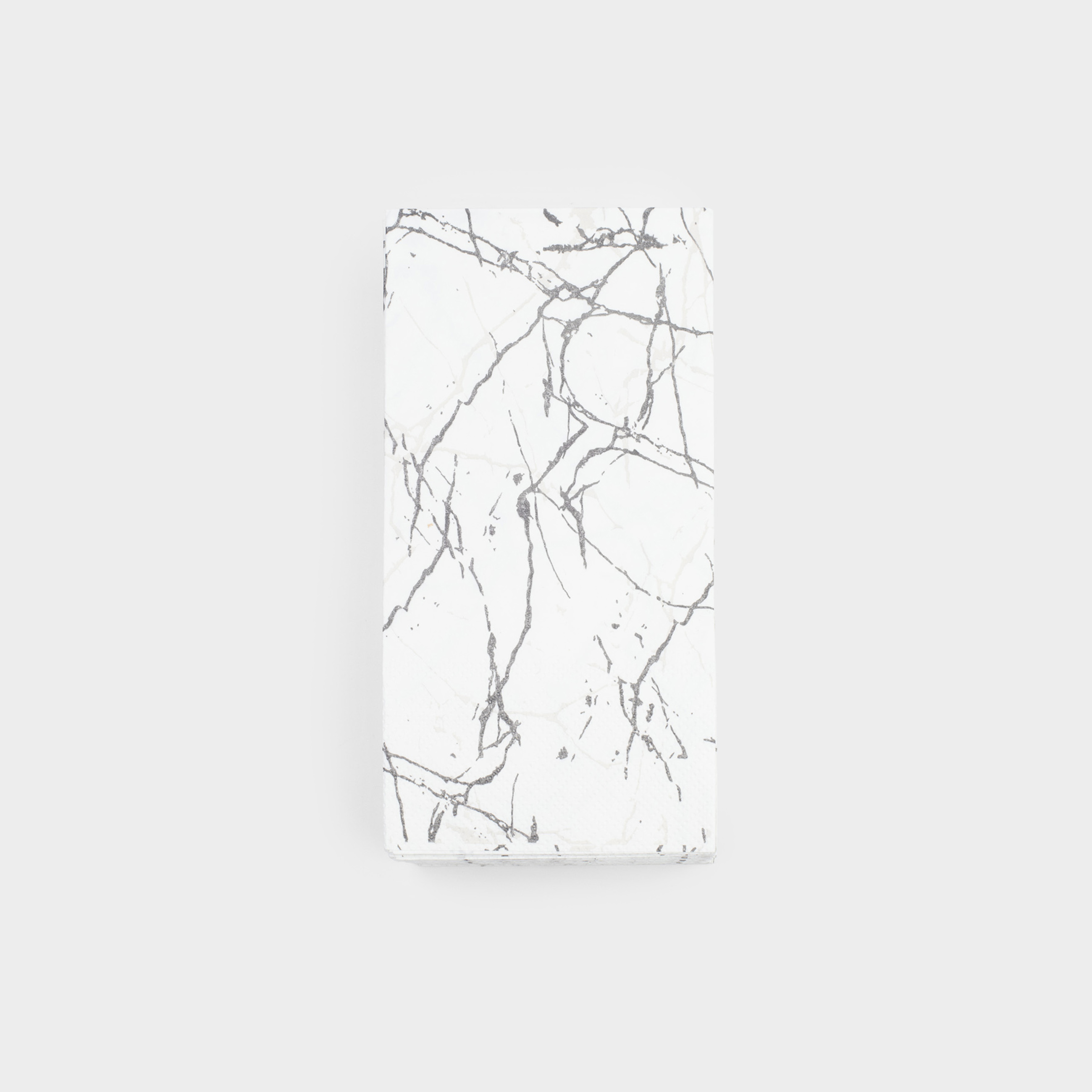 Paper napkins, 33x33 cm, 20 pcs, rectangular, white, Silver marble, Maniera