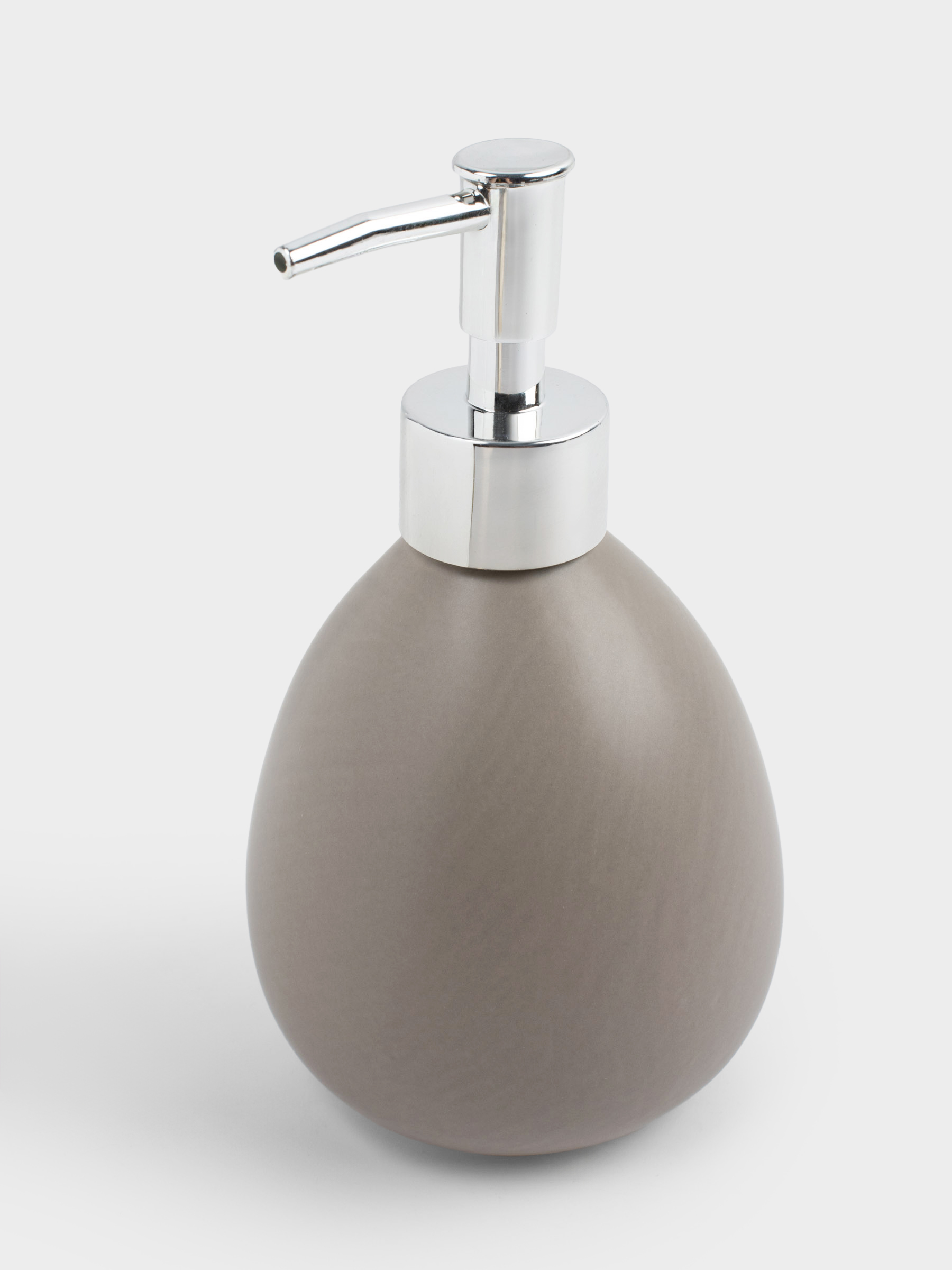 Liquid soap dispenser, 280 ml, ceramic / plastic, beige-grey, Giza, image-2