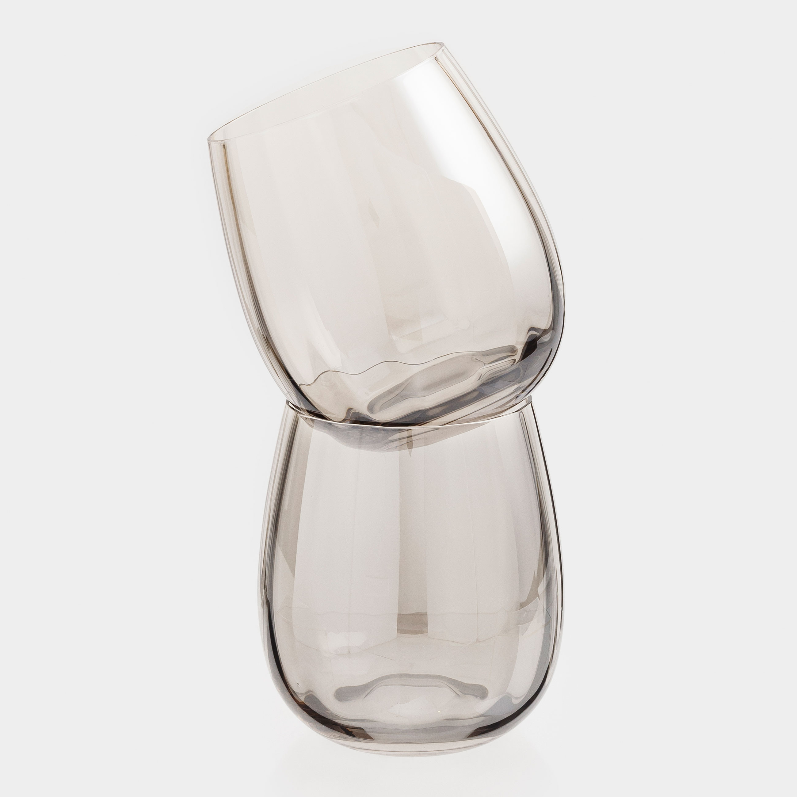Glass, 10 cm, 450 ml, 2 pcs, glass, grey, Filo R color, image-0