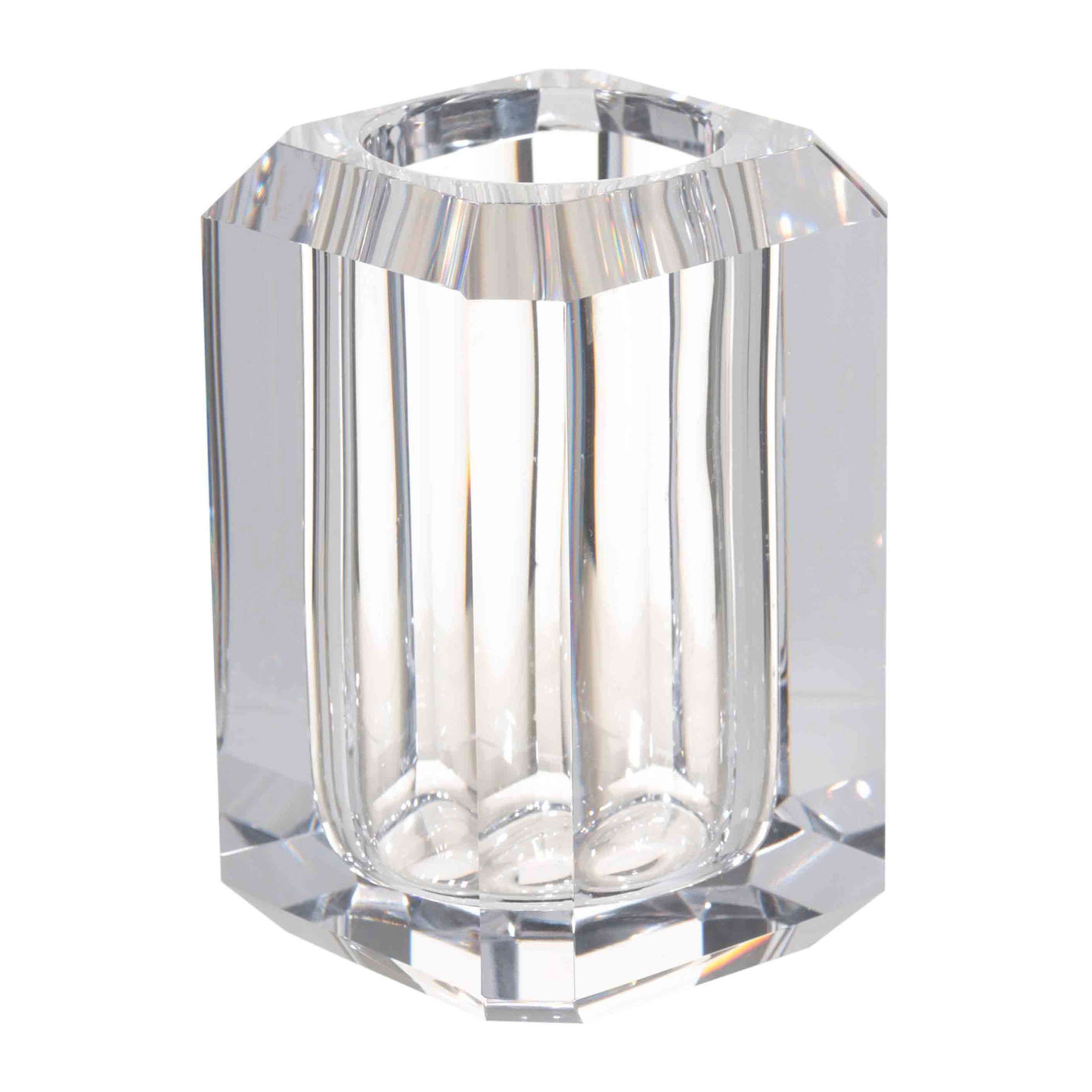 Toothbrush cup, 11 cm, Glass, Facets, Shower Crystal Glance, image-0