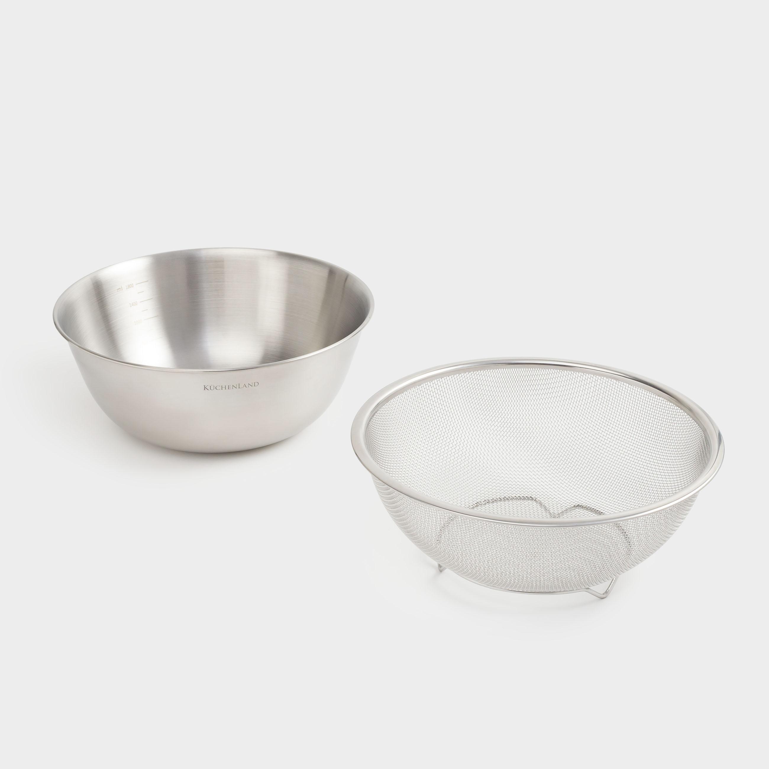 Set of bowl and colander, 22 cm, 2 pr, steel, Classic, image-3