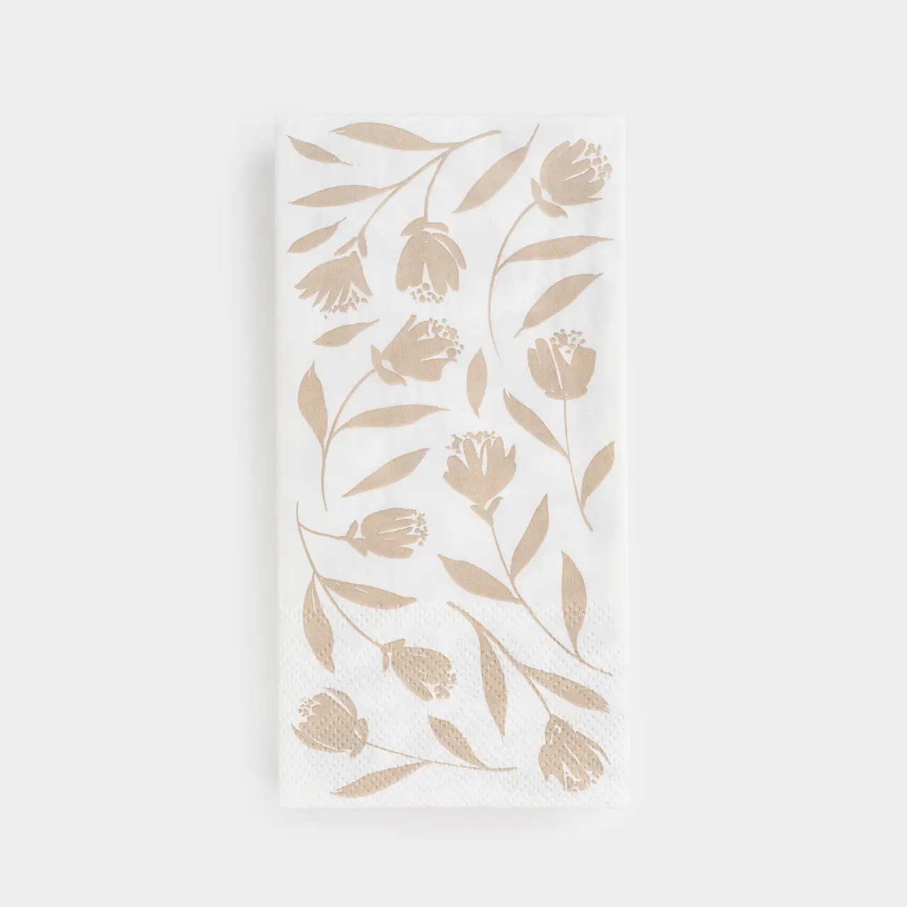 Paper napkins, 33x33 cm, 20 pcs, rectangular, white, Leaves, Print