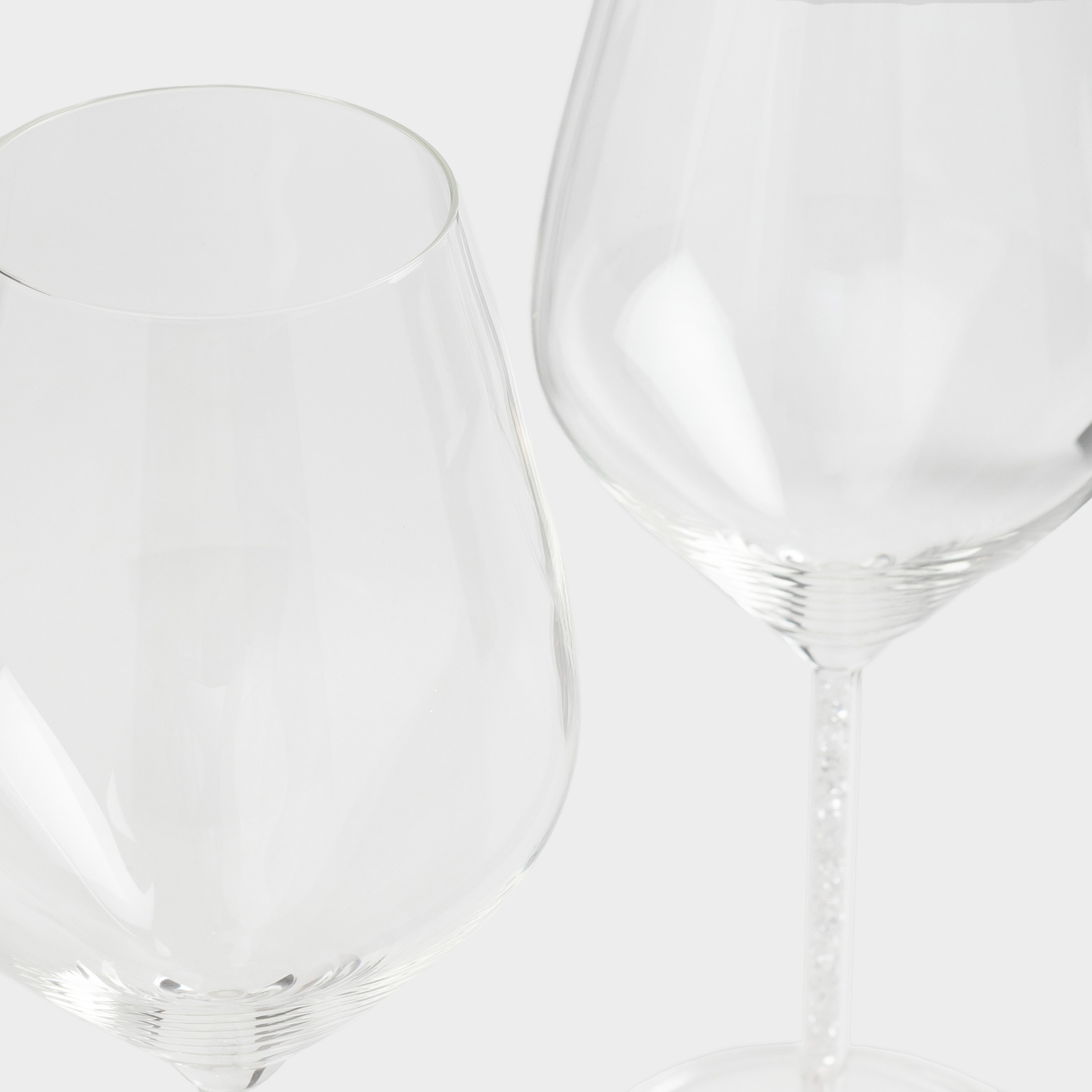 Wine glass, 450 ml, 2 pcs, glass / rhinestones, Crystal