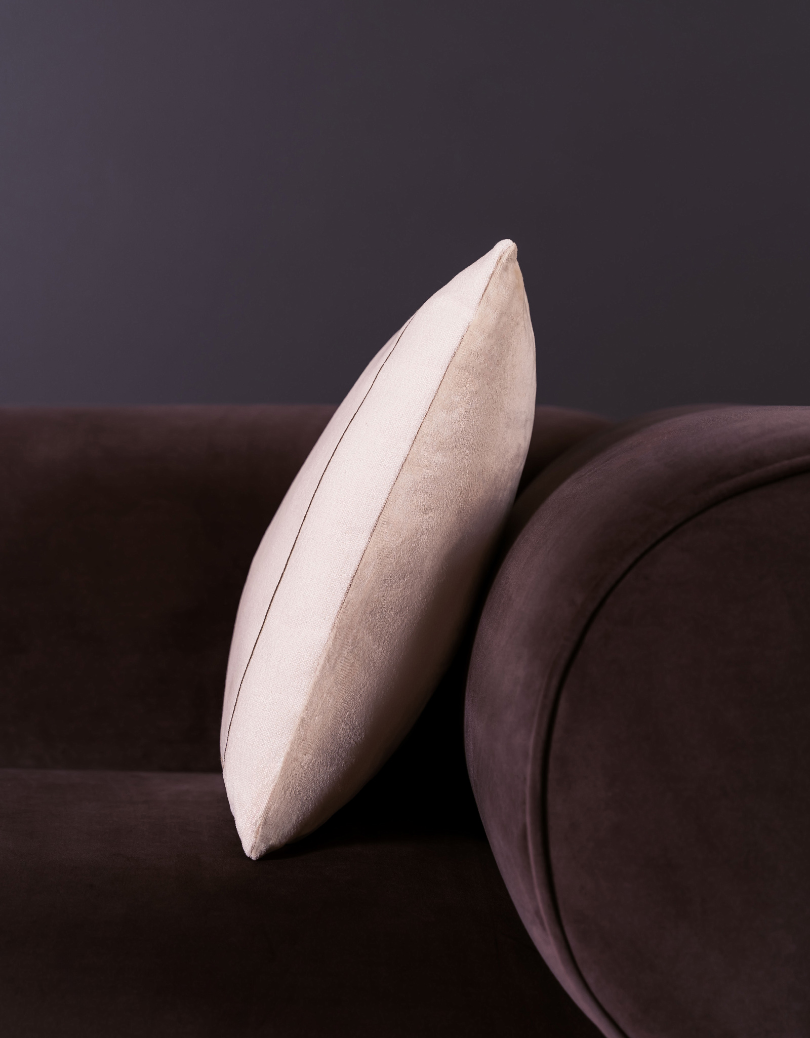 Decorative pillow, 45x45 cm, chenille/corduroy, milk, Home is my happy place, Chenill
