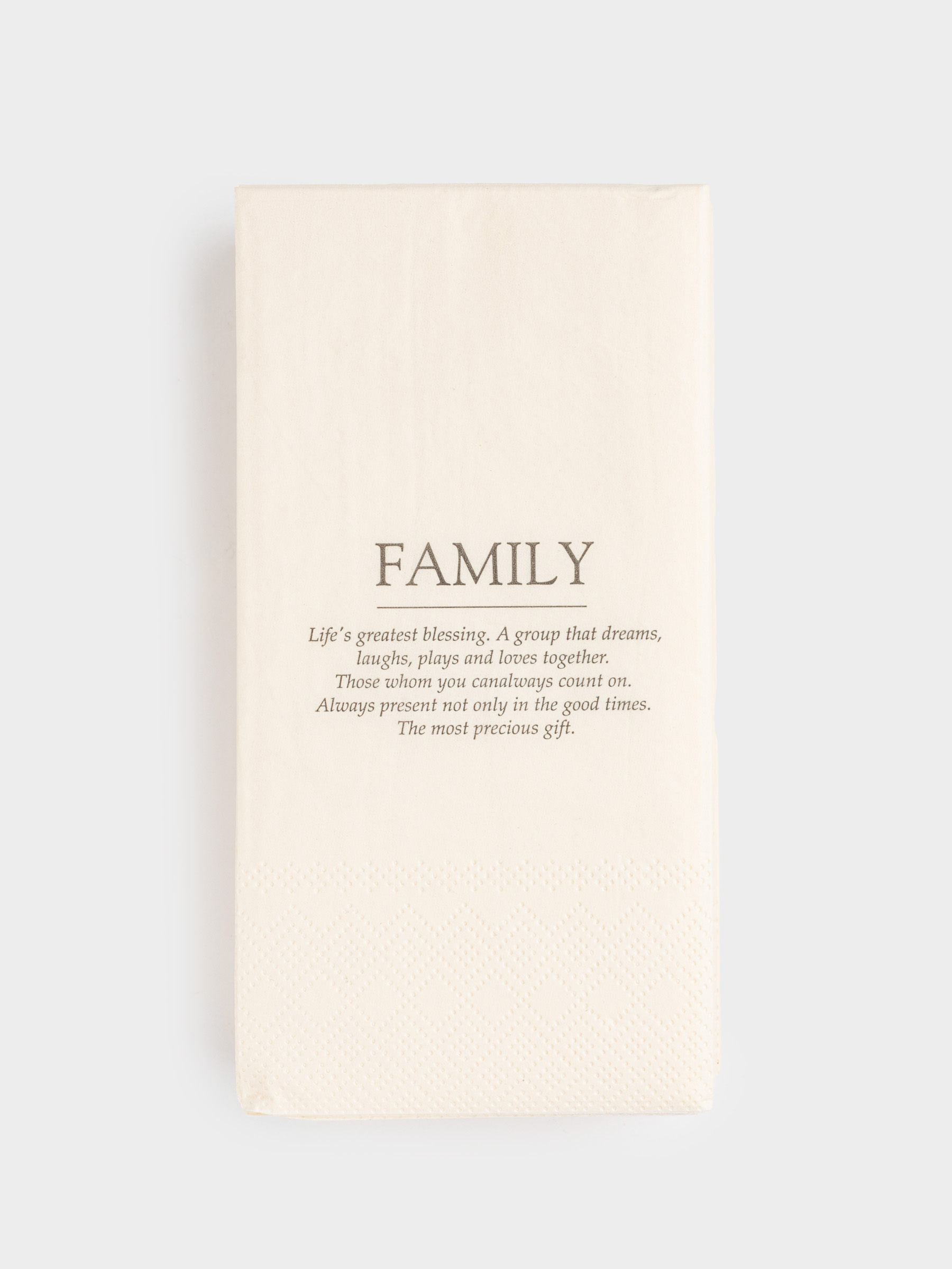 Paper napkins, 33x33 cm, 20 pcs, rectangular, white, Family, Course