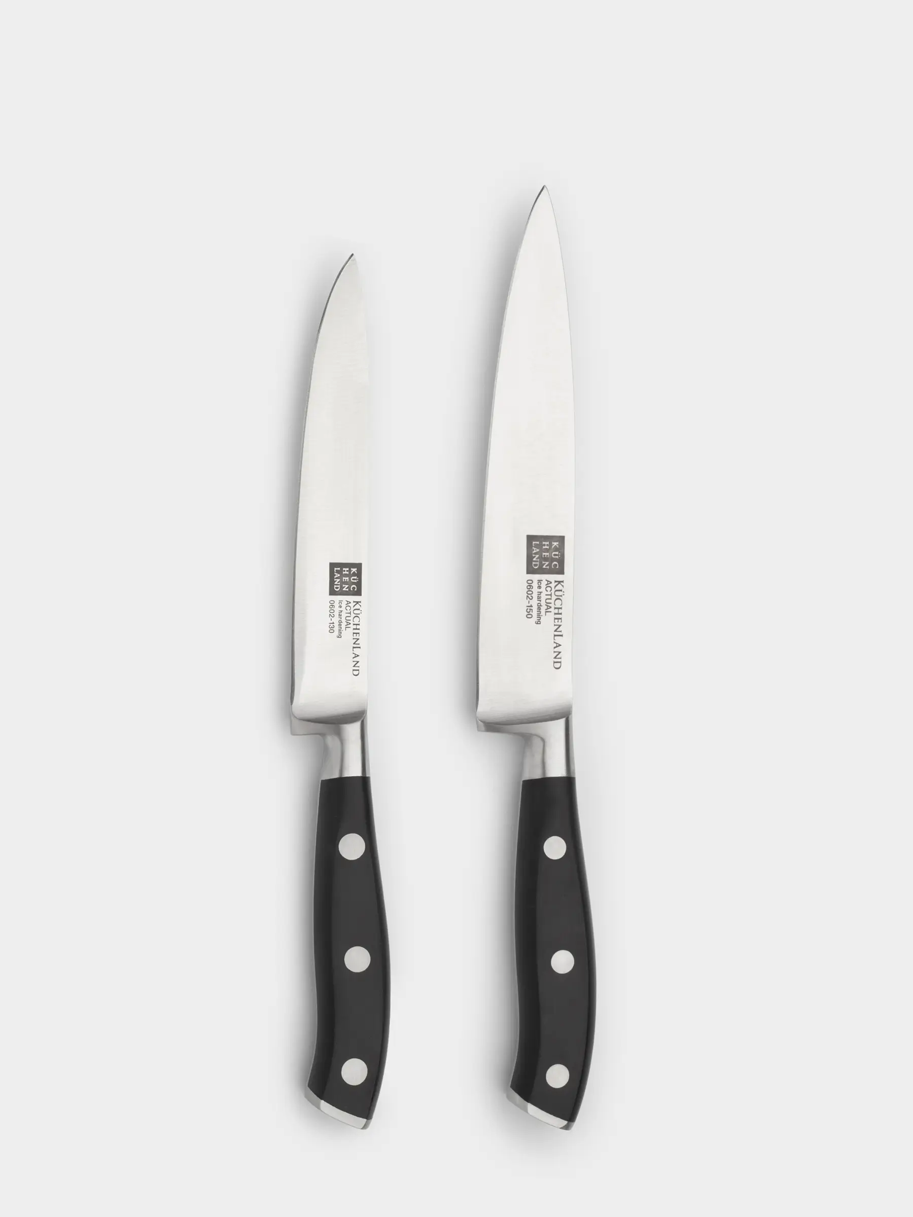Knife set, 2 pr, steel / plastic, Actual