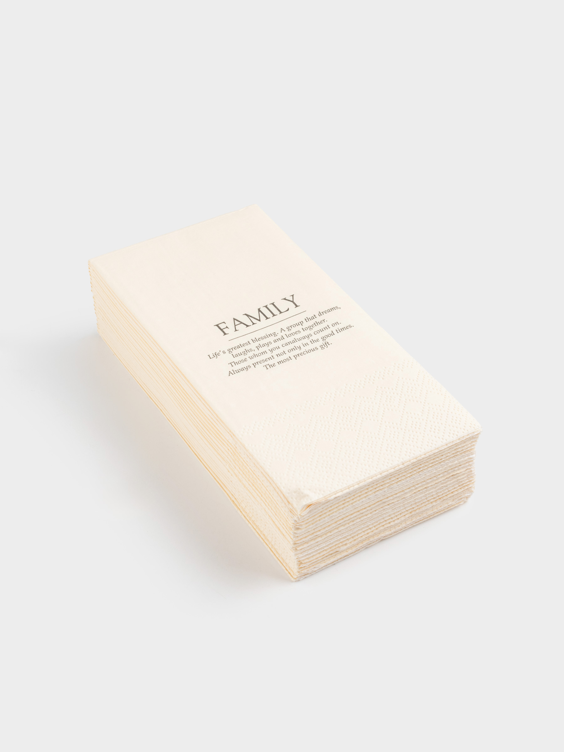 Paper napkins, 33x33 cm, 20 pcs, rectangular, white, Family, Course