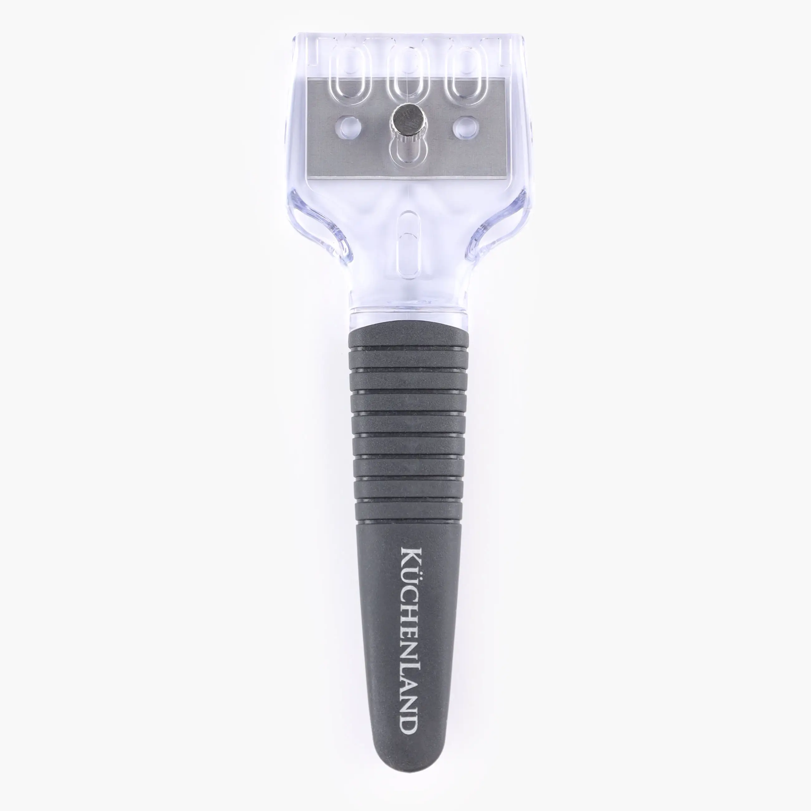 Glass ceramic plate scraper, 16 cm, 3 blades, plastic / steel, Black, Black style, image-0