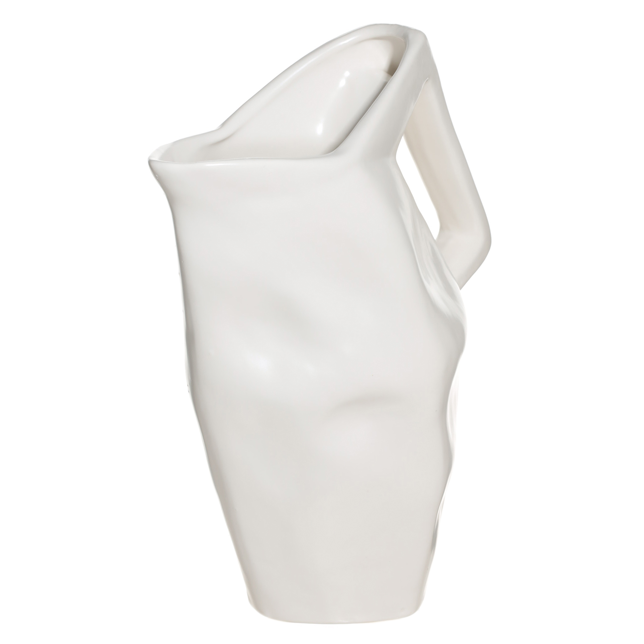 Jug, 1.6 l, porcelain P, milk, Crumpled effect, Crumple