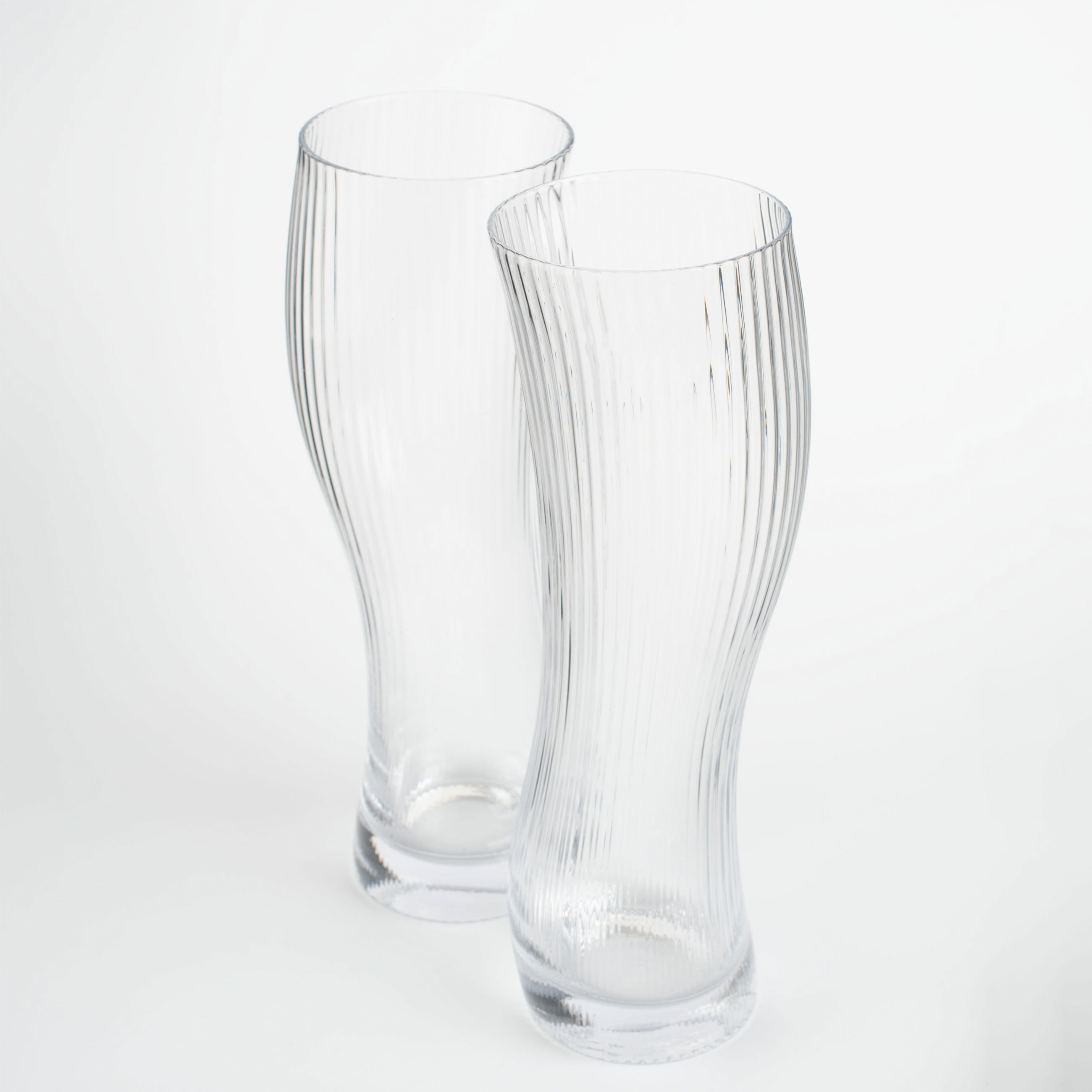 Beer glass, 23 cm, 600 ml, 2 pcs, glass R, Bend, Ribby