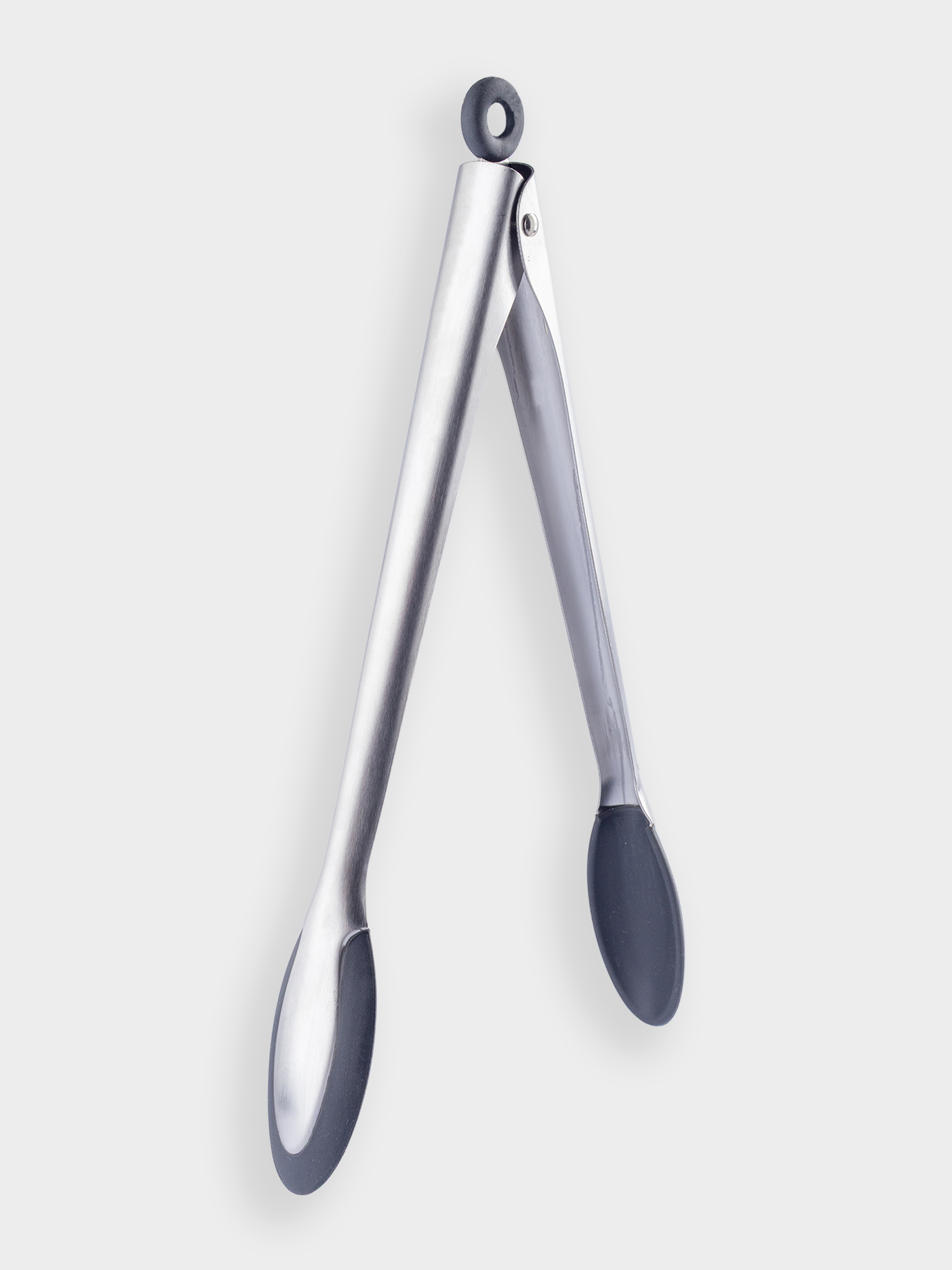 Kitchen tongs, 35 cm, silicone / steel, grey, Assist, image-1
