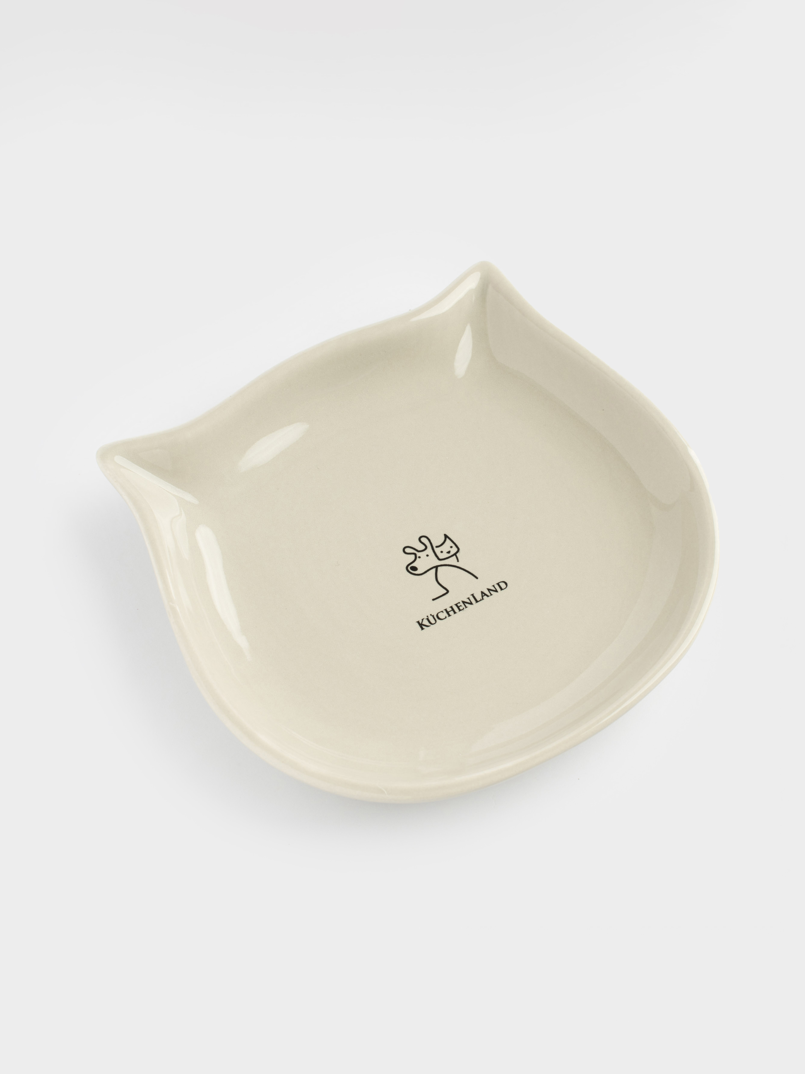 Pet bowl, 14x13 cm, 100 ml, flat, ceramic, grey, Cat, Whiskers, image-4