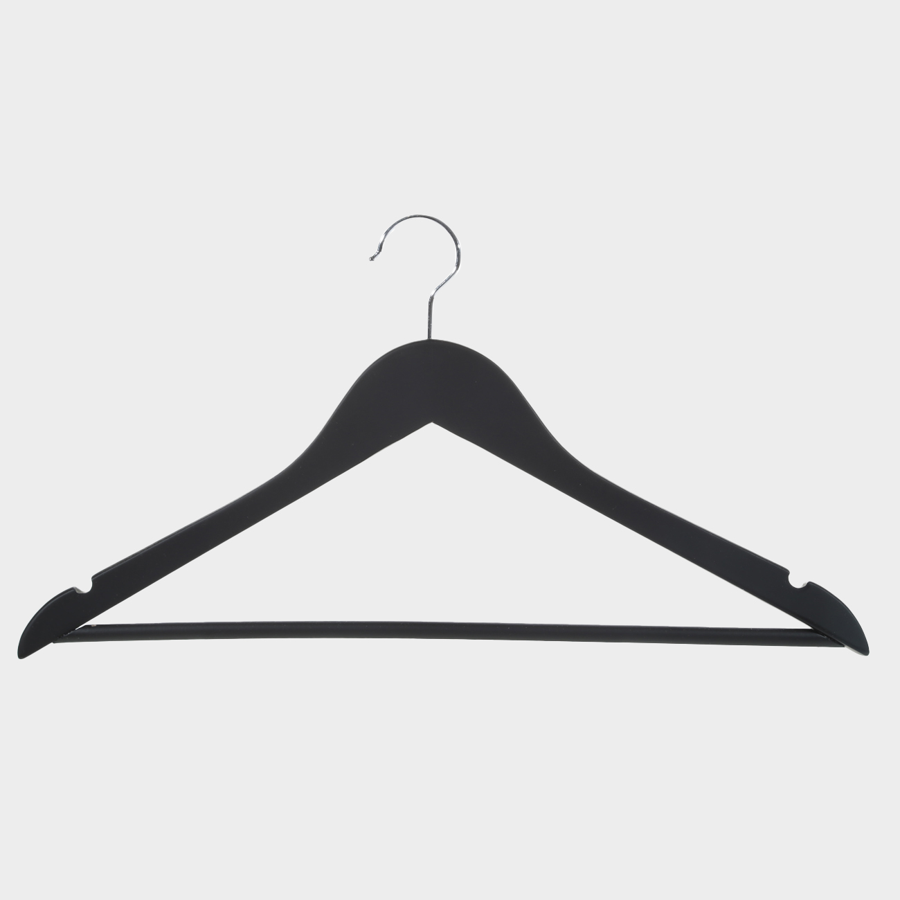 Hanger, 44 cm, 3 pieces, wood, black, Wooden house
