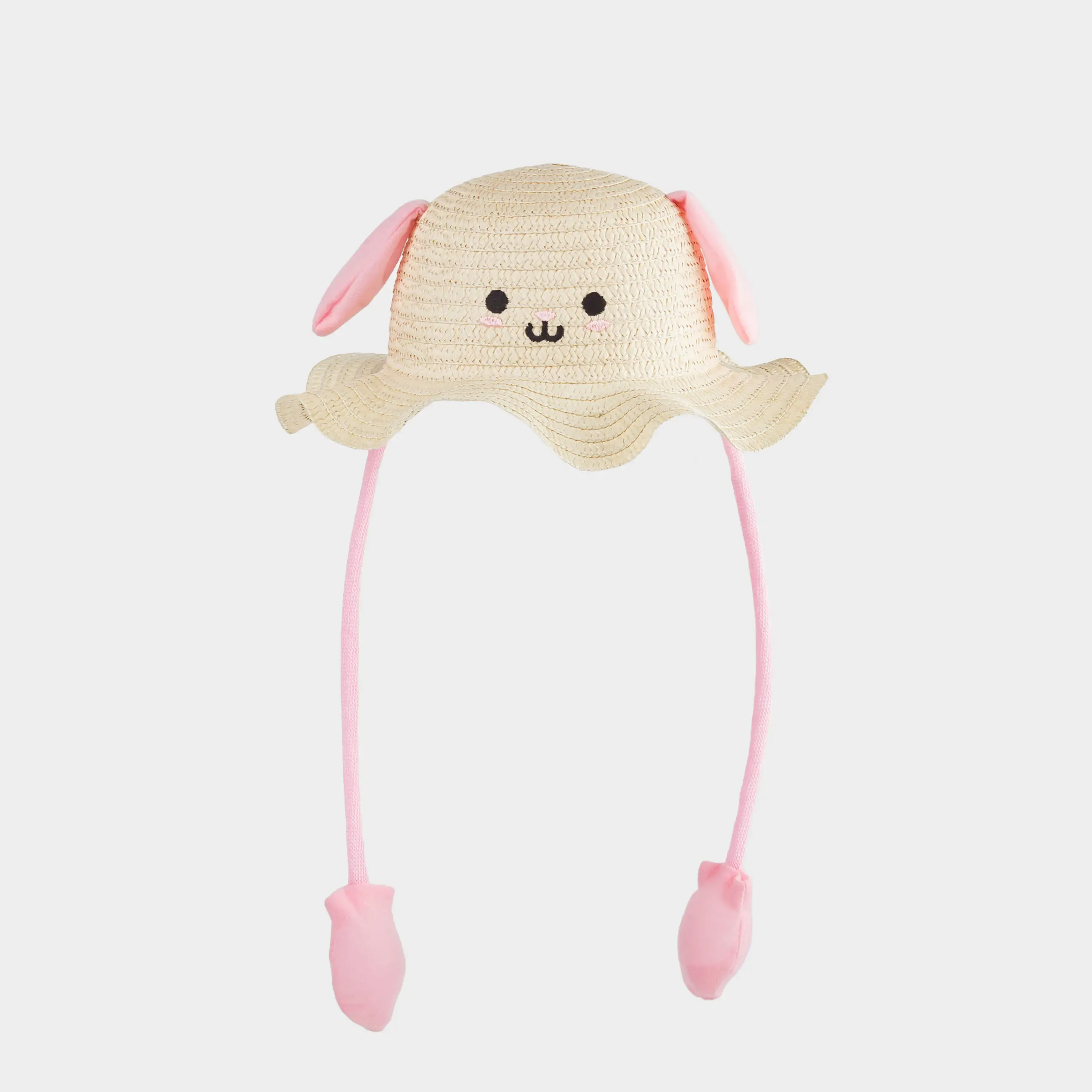 Children's hat, single size, with raised ears, cellulose / polyester, milky, Banjo