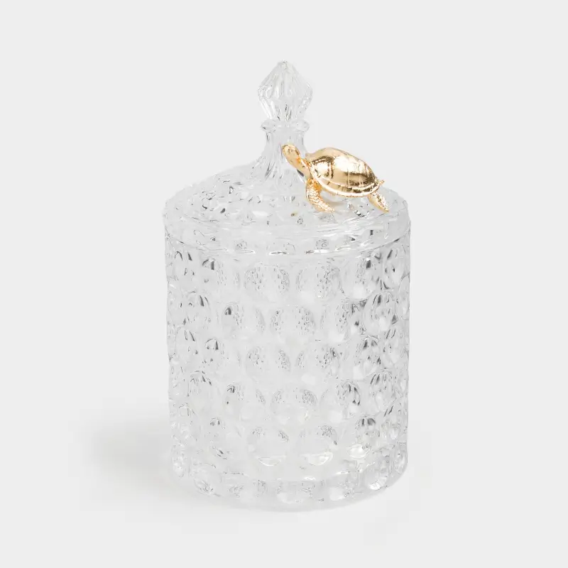 Storage container, 17x10 cm, 550 ml, Glass R / metal, Turtle, Bubbly ,image-0