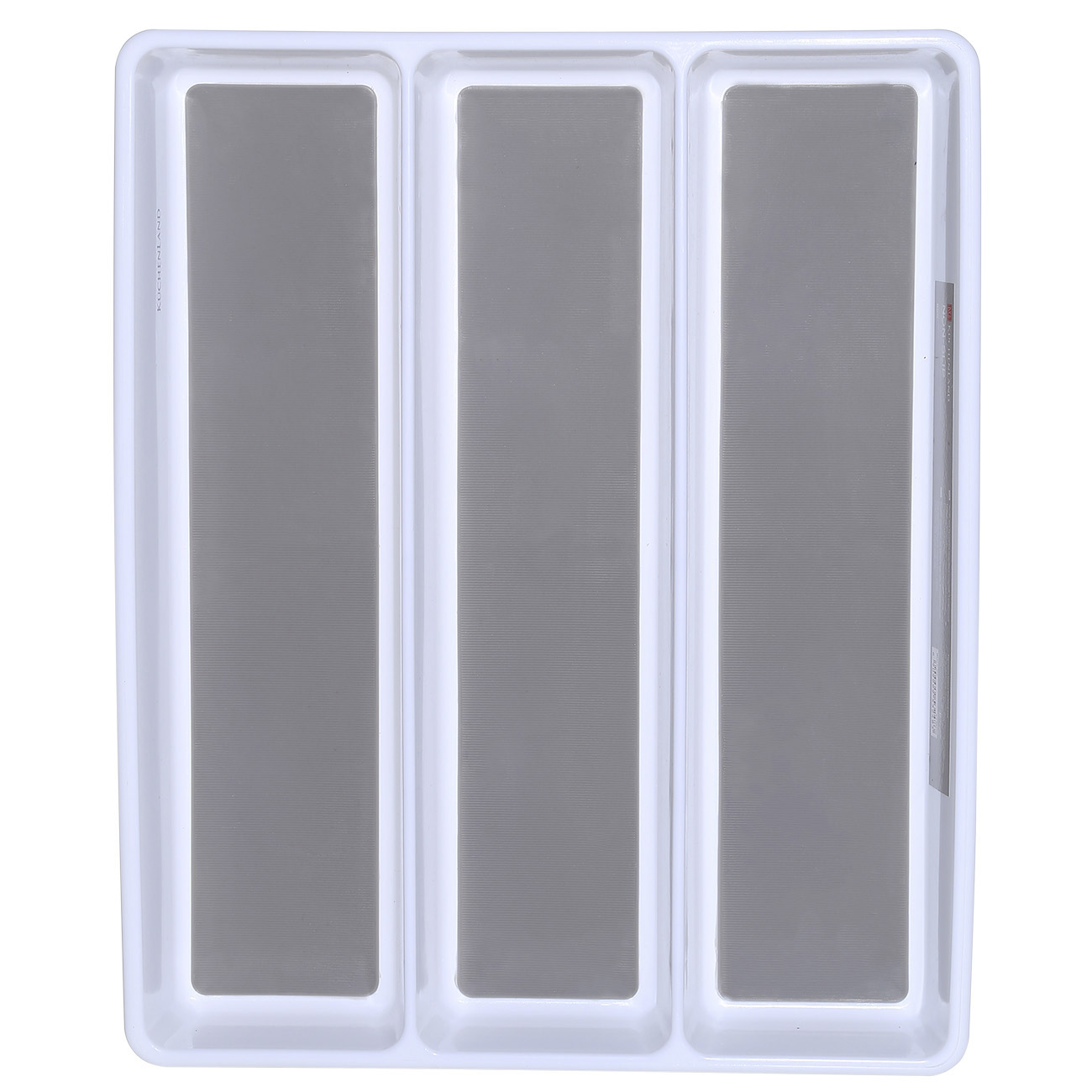 Kitchen accessories tray, 40x33 cm, 3 units, plastic / rubber, white-grey, Non-slip, image-0
