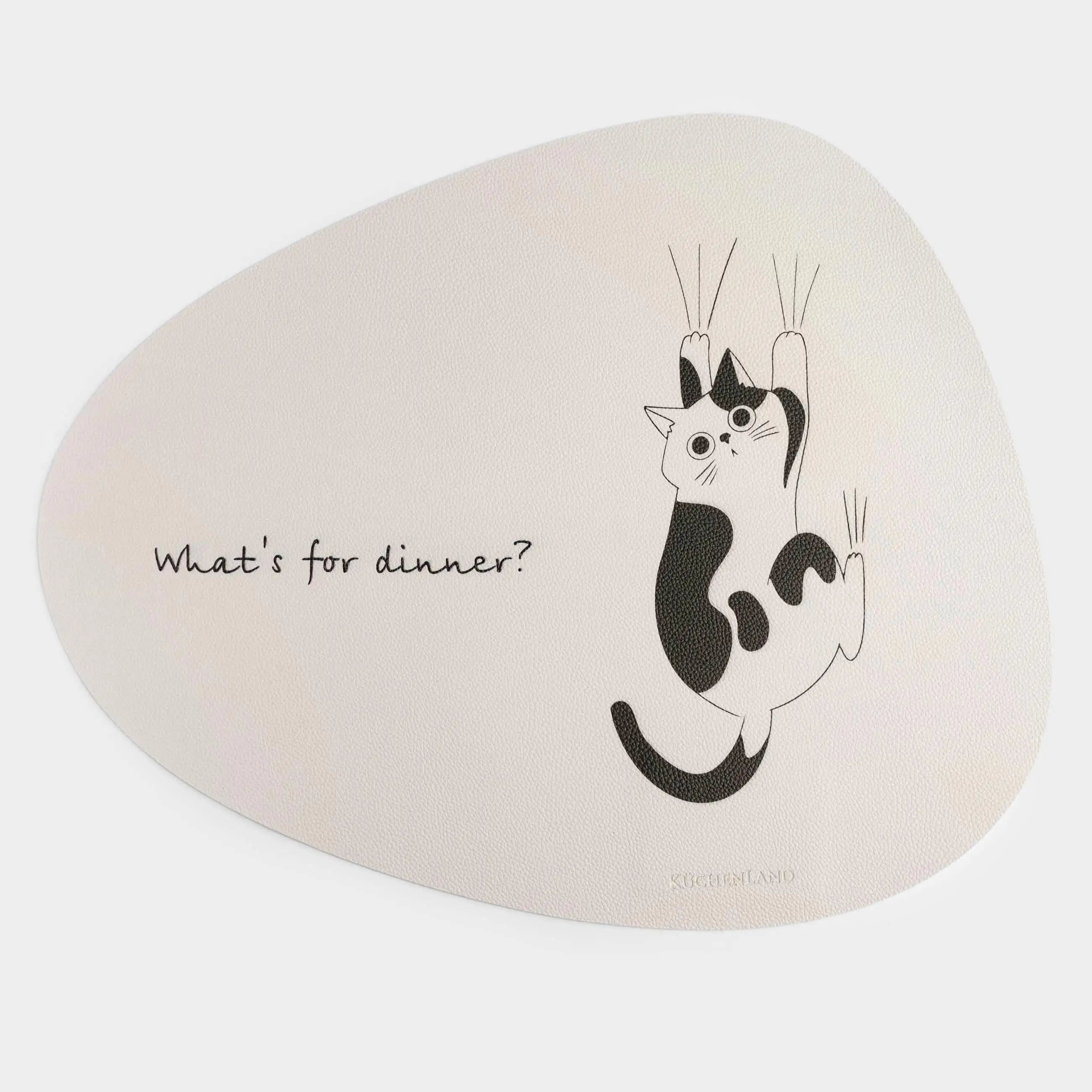 Placemat, 37x45 cm, PVC, shaped, milky, Cat, Rock print