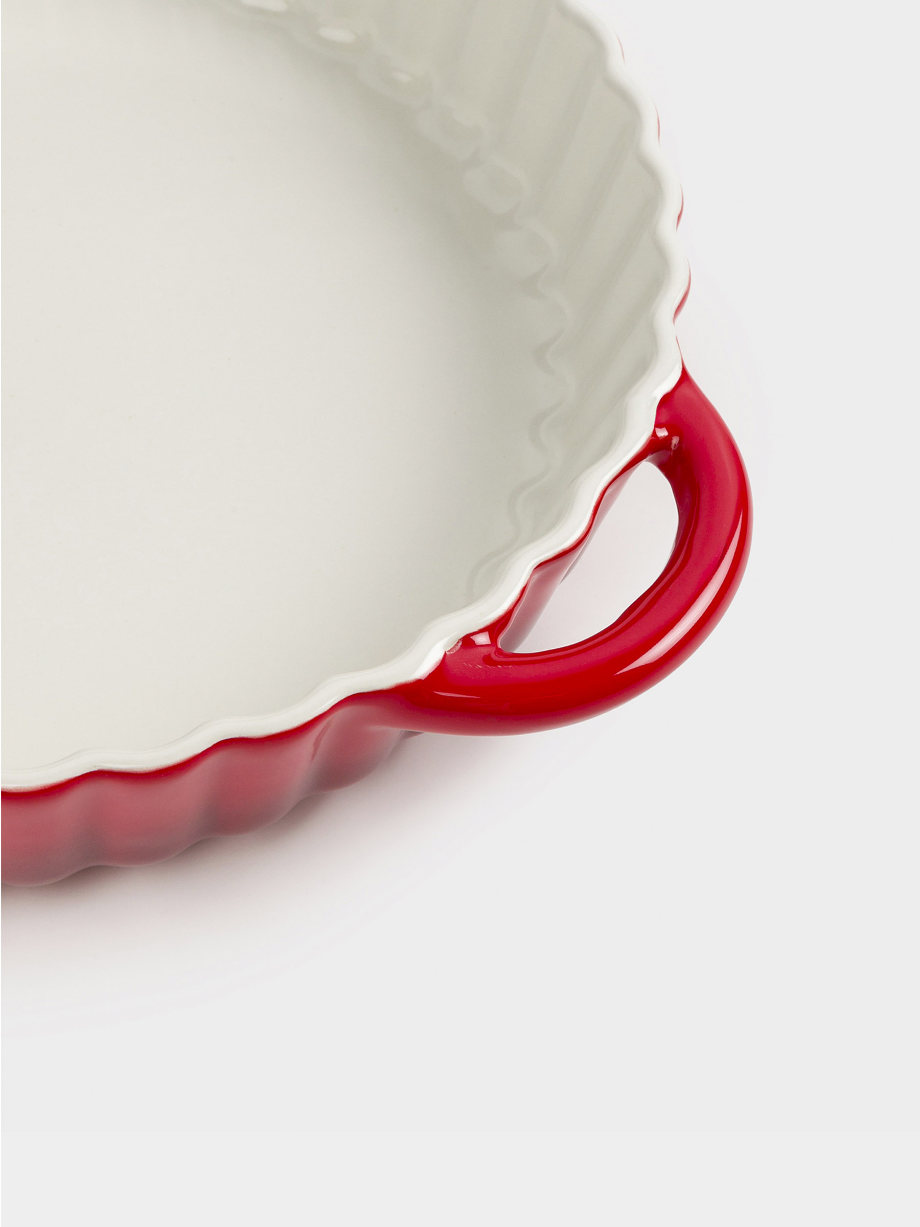 Baking dish, 25 cm, ceramic, round, burgundy, Gradient, Cakes gradient, image-6
