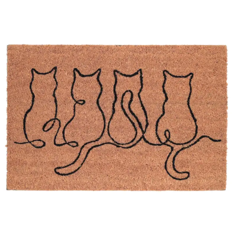 Door mat, 40x60 cm, coconut / PVC, brown, Cats, Cat